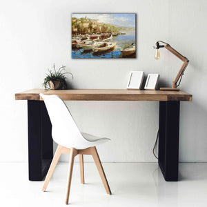 'Harbor Bay' by Furtesen, Giclee Canvas Wall Art,26x18