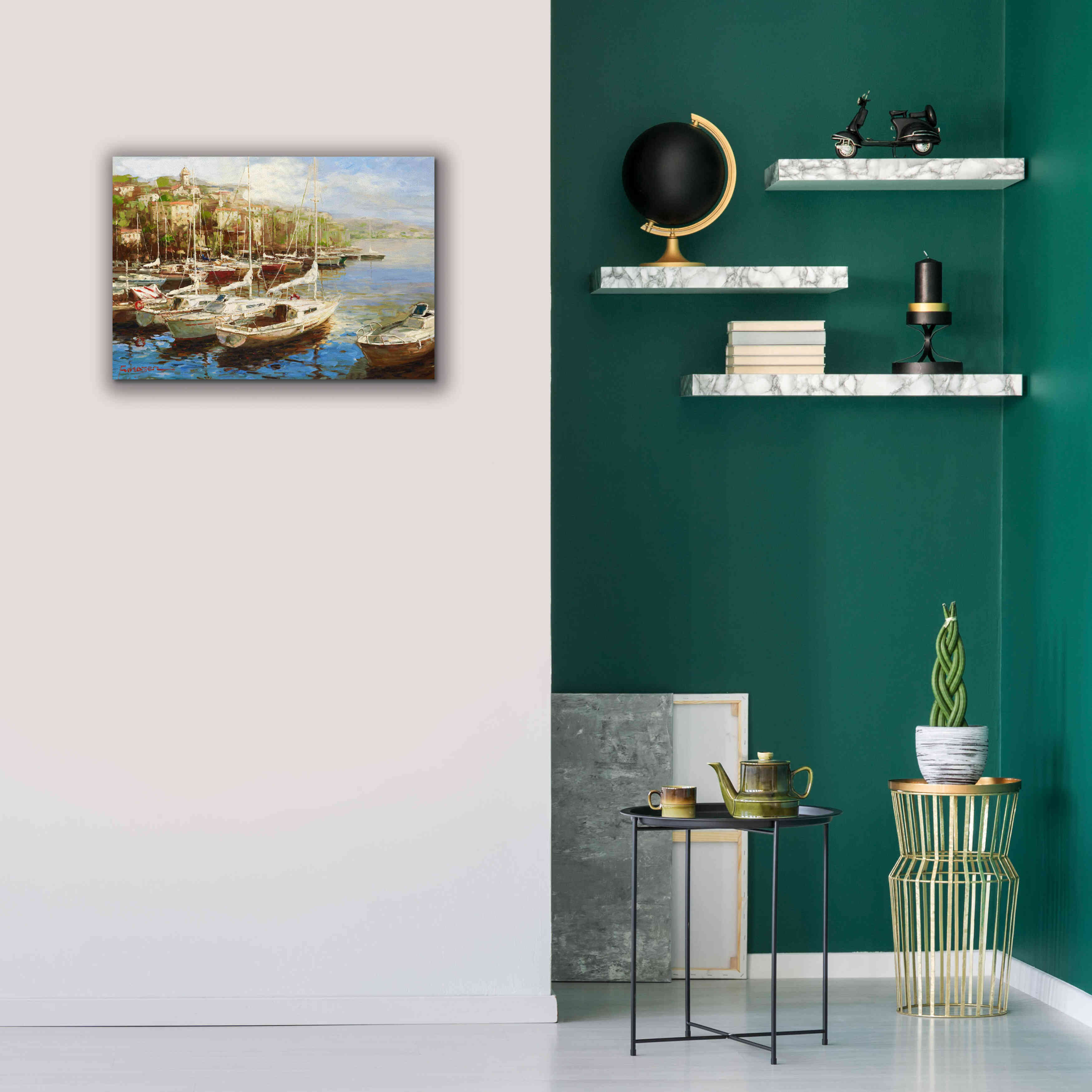 'Harbor Bay' by Furtesen, Giclee Canvas Wall Art,26x18