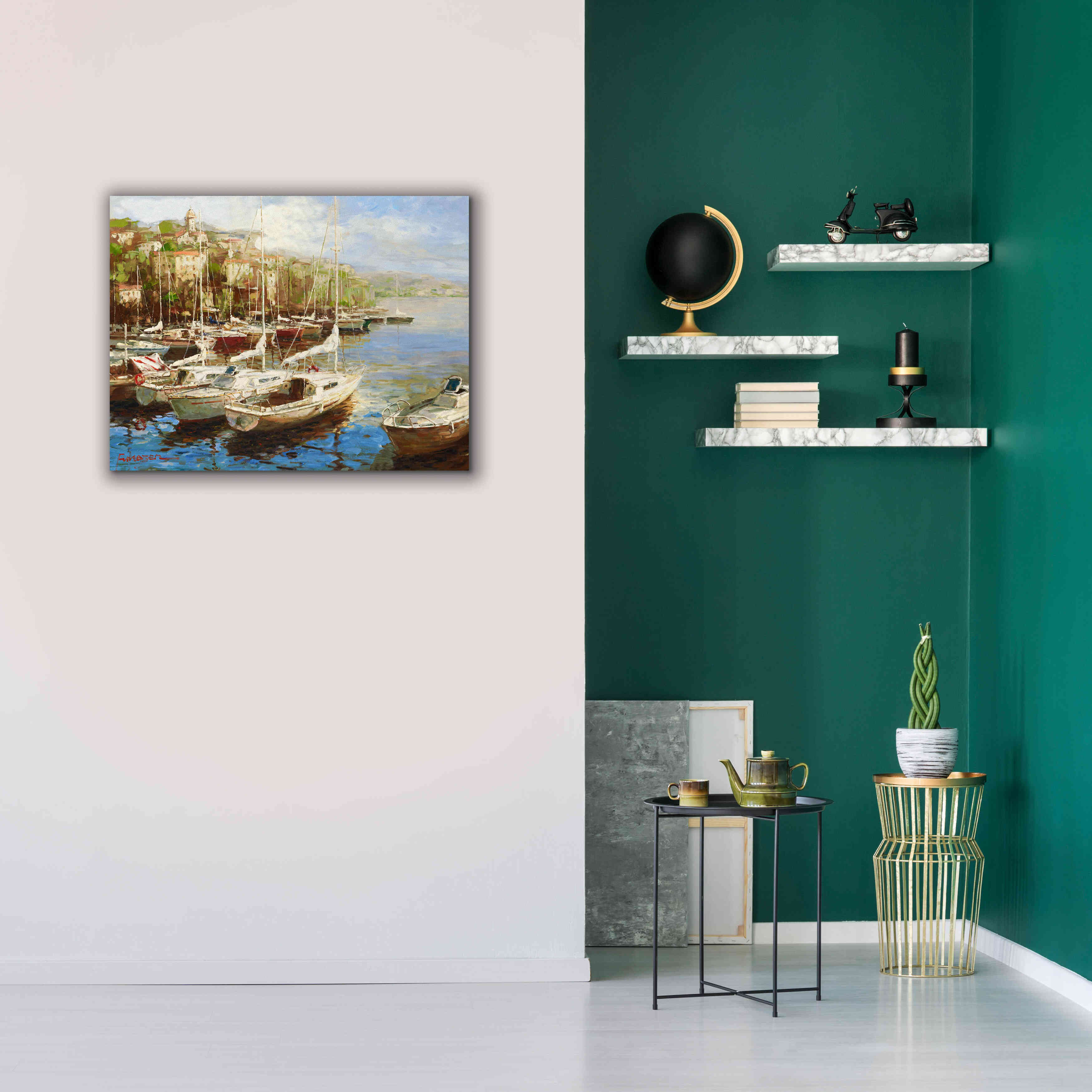 'Harbor Bay' by Furtesen, Giclee Canvas Wall Art,34x26