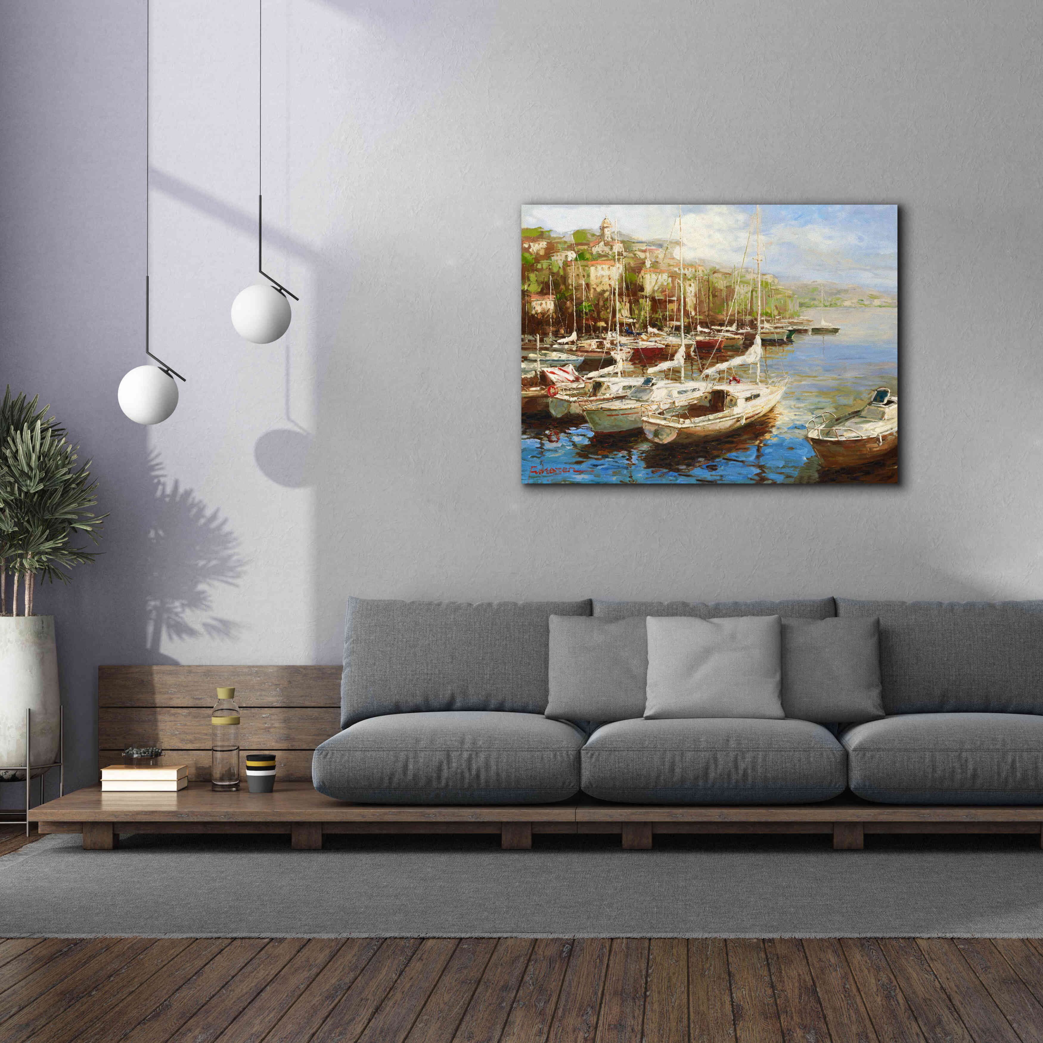 'Harbor Bay' by Furtesen, Giclee Canvas Wall Art,54x40