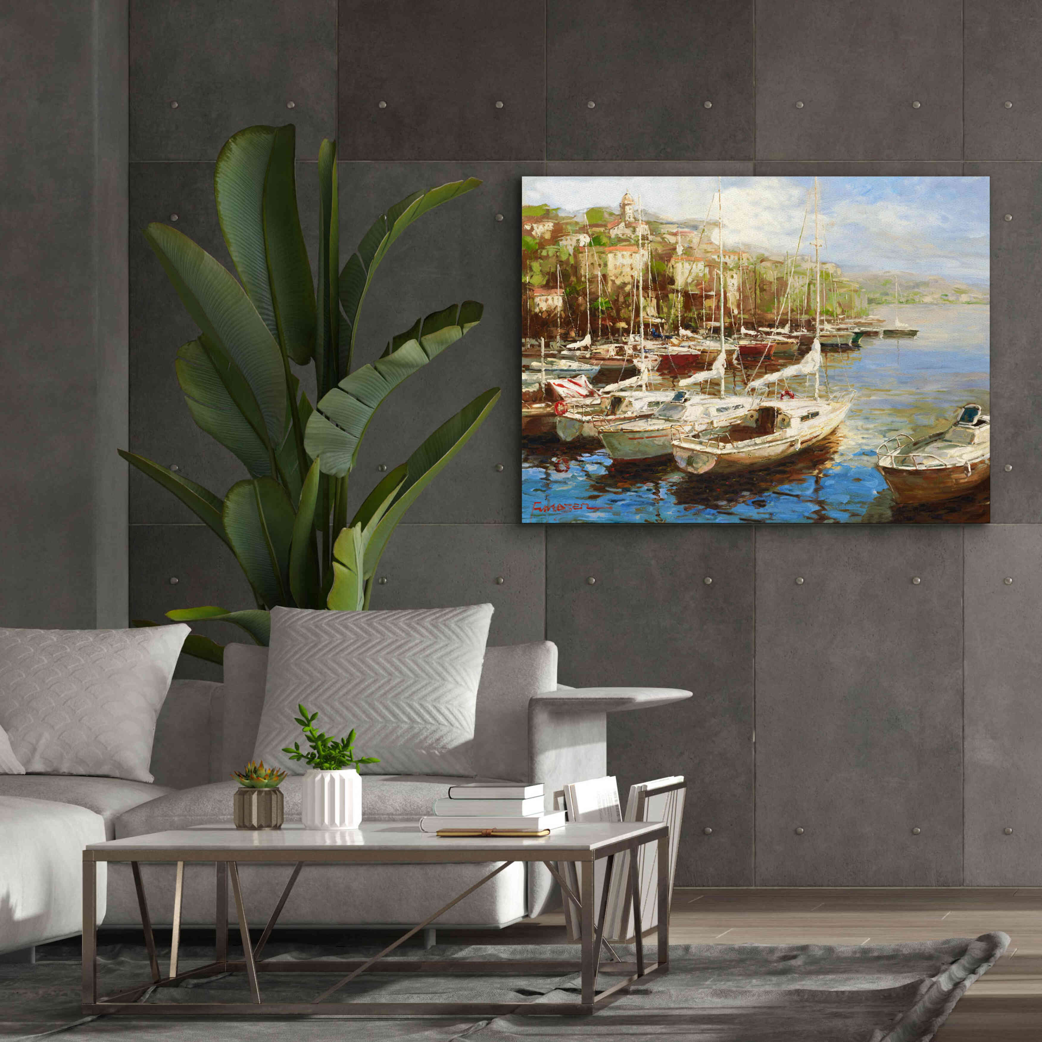 'Harbor Bay' by Furtesen, Giclee Canvas Wall Art,54x40