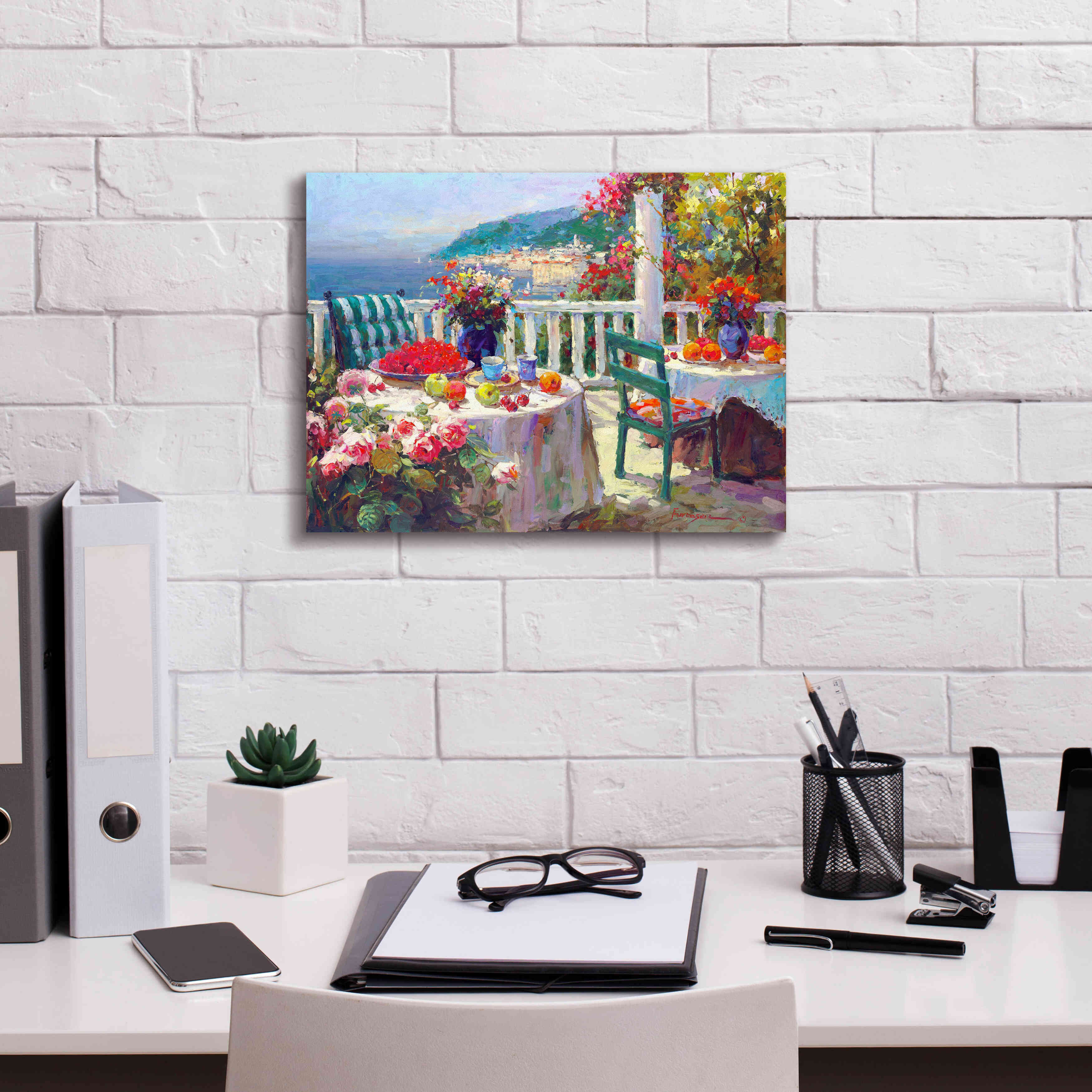 'Terrace Brunch' by Furtesen, Giclee Canvas Wall Art,16x12