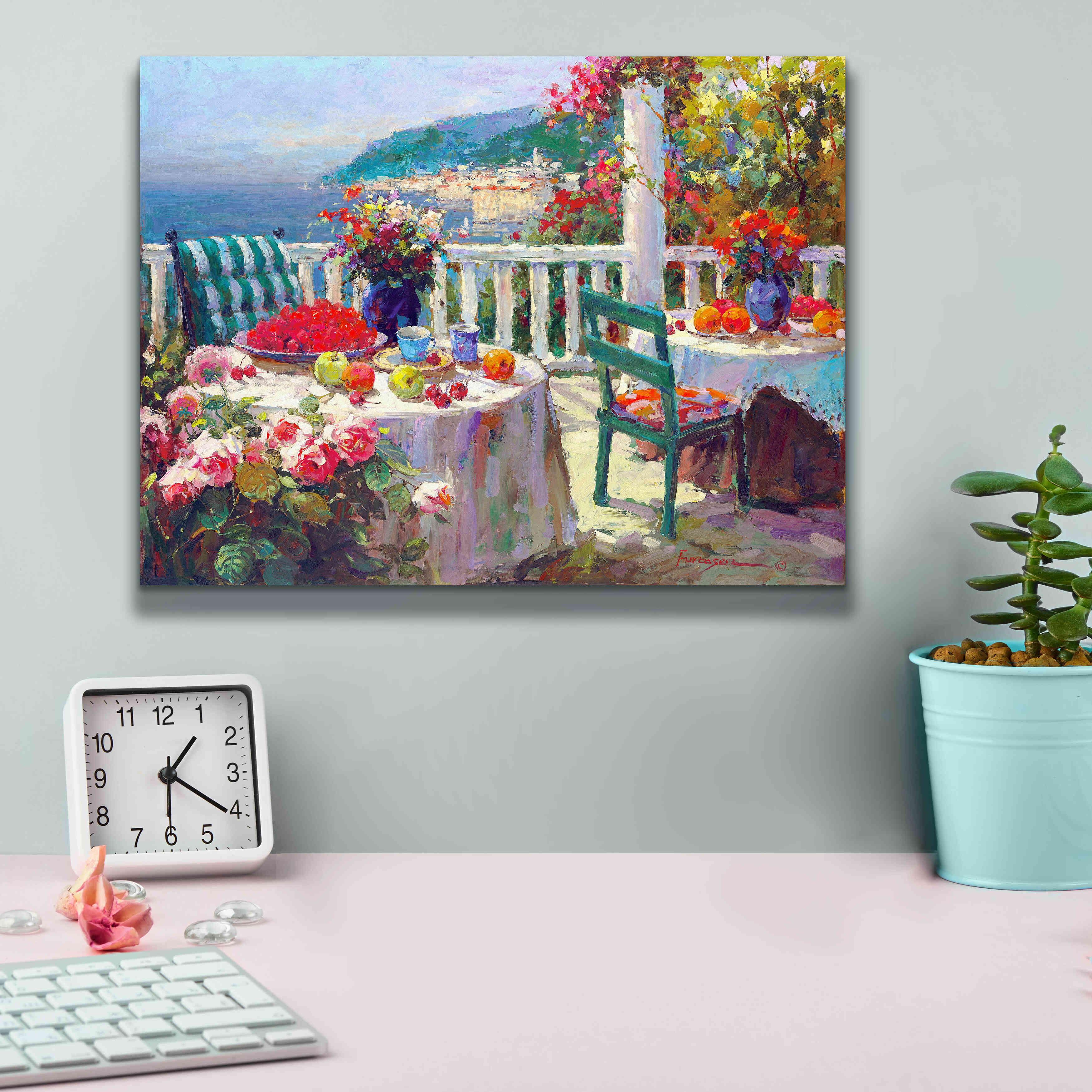 'Terrace Brunch' by Furtesen, Giclee Canvas Wall Art,16x12