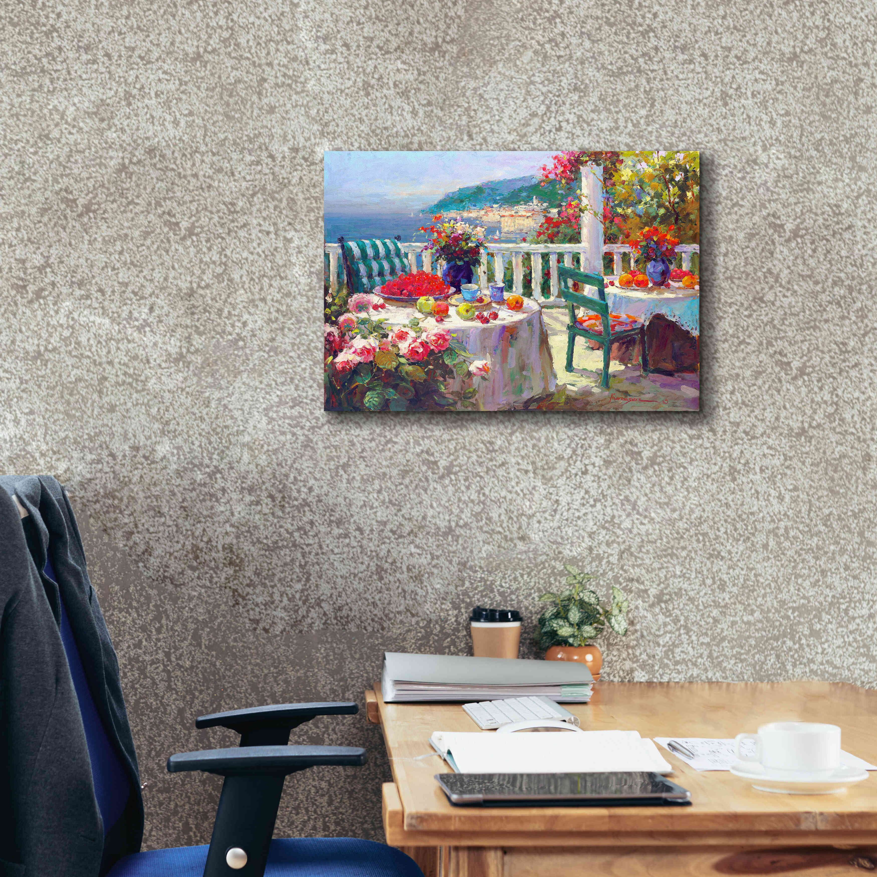 'Terrace Brunch' by Furtesen, Giclee Canvas Wall Art,26x18