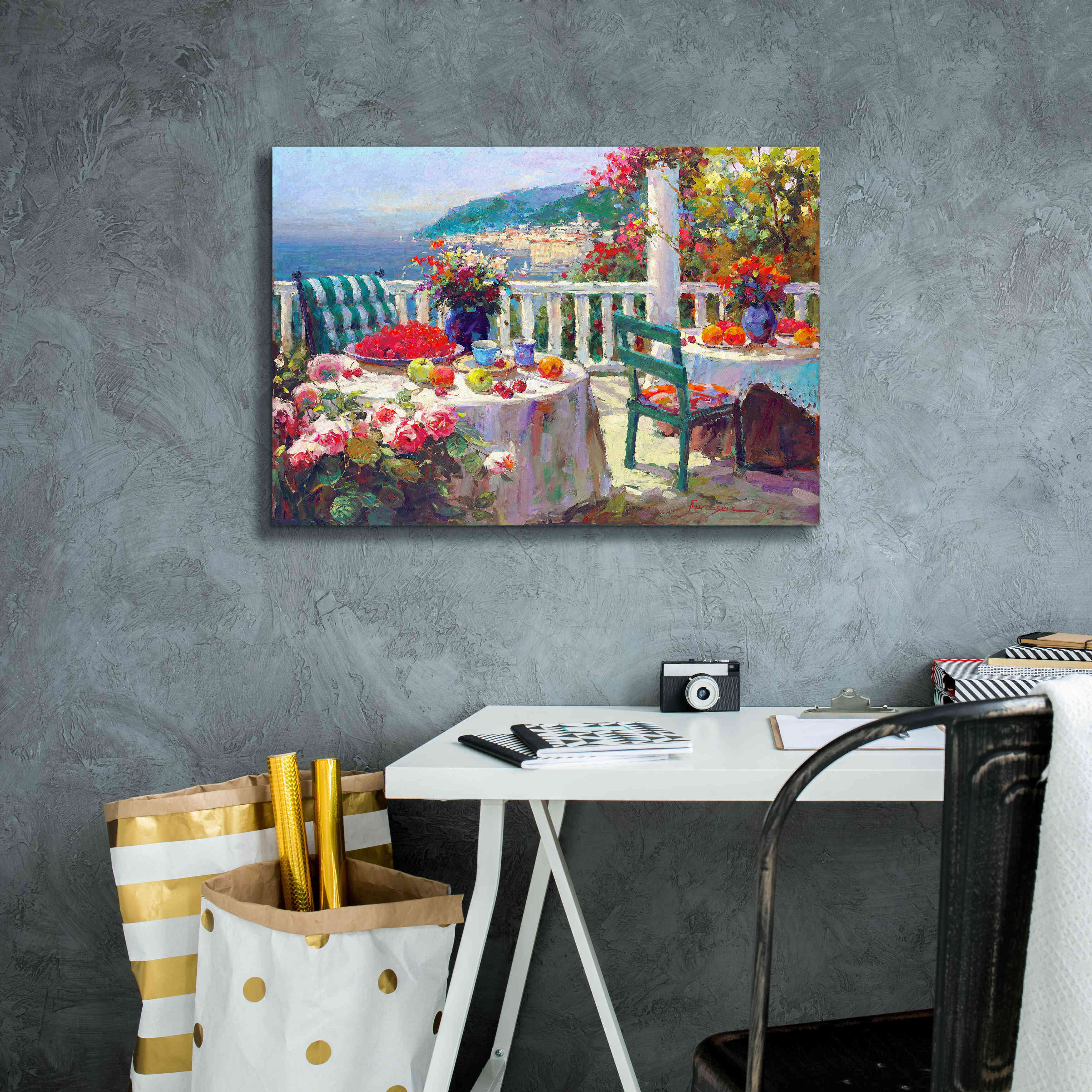 'Terrace Brunch' by Furtesen, Giclee Canvas Wall Art,26x18