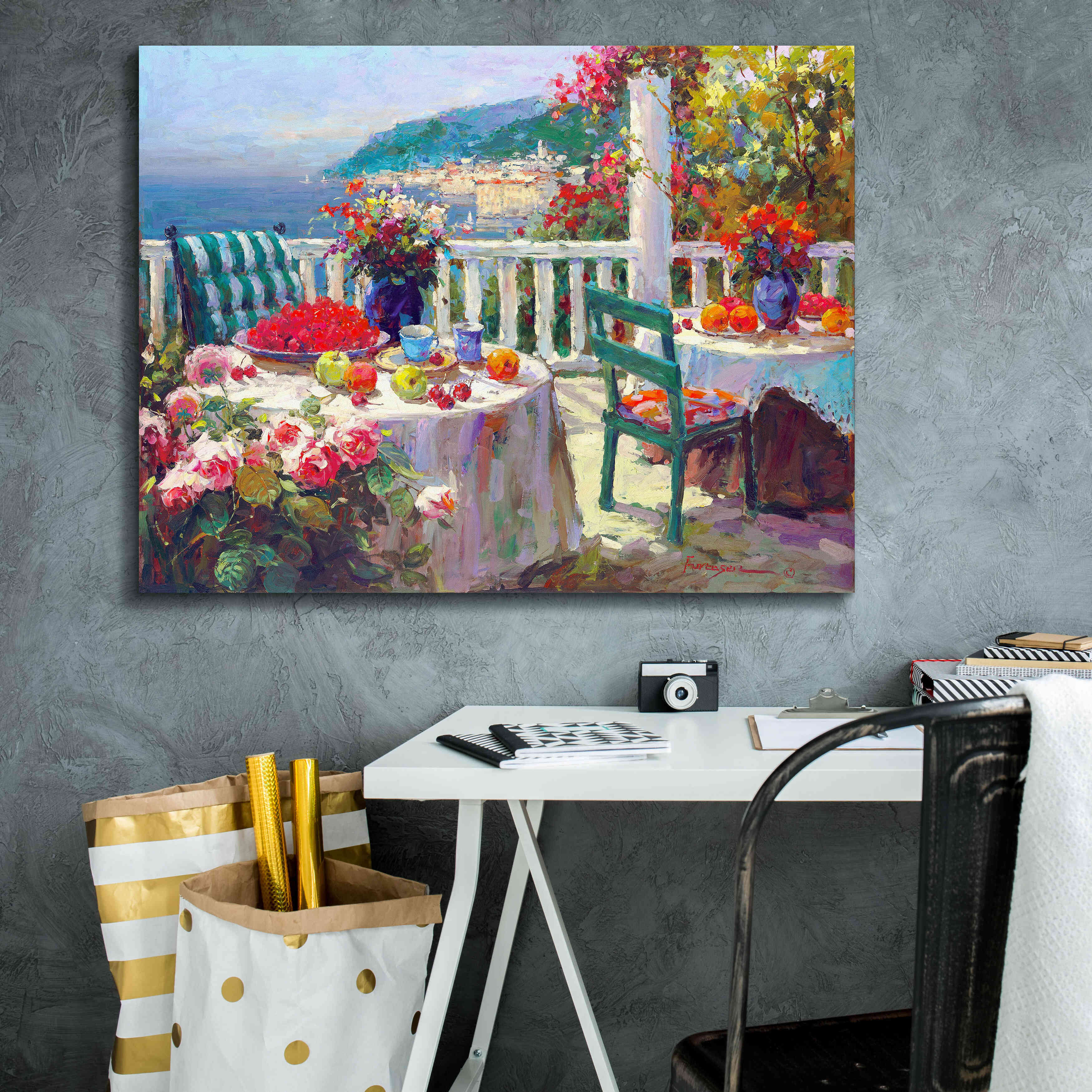 'Terrace Brunch' by Furtesen, Giclee Canvas Wall Art,34x26