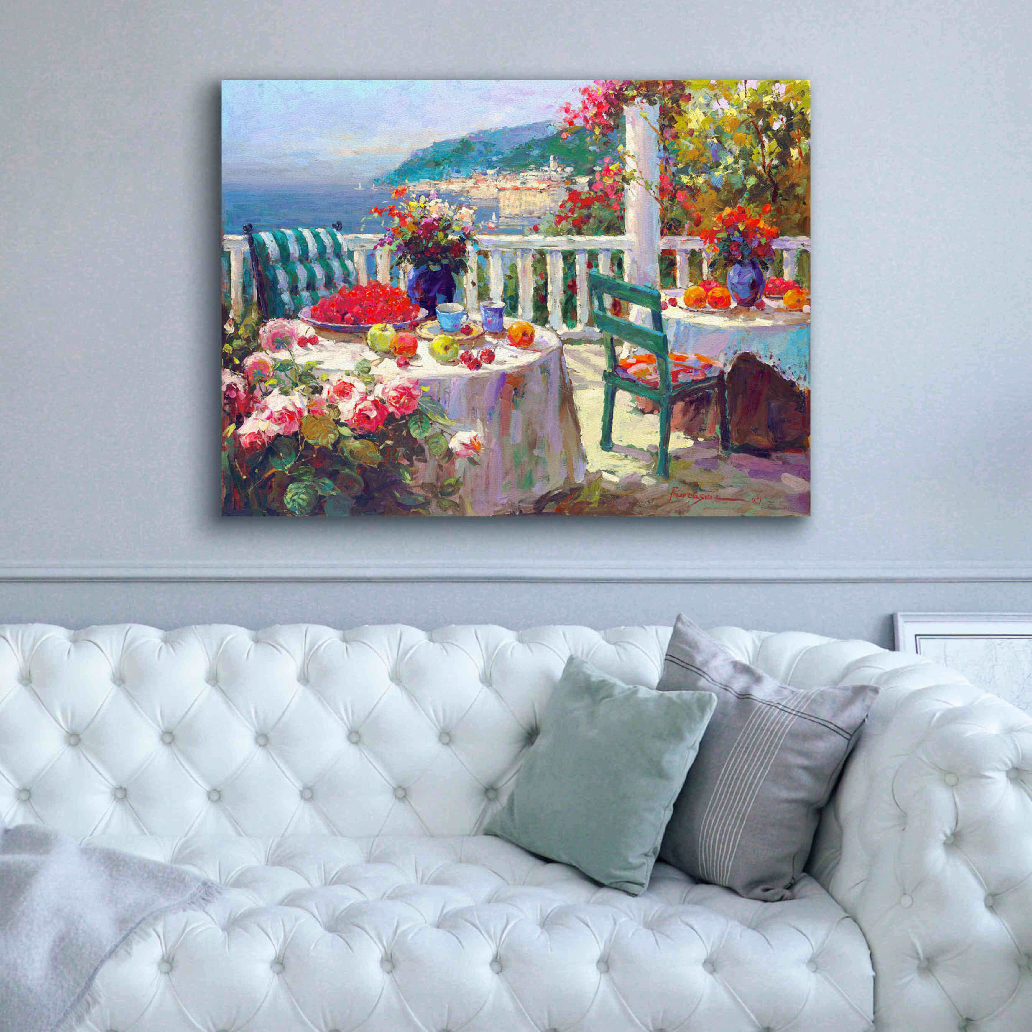 'Terrace Brunch' by Furtesen, Giclee Canvas Wall Art,54x40