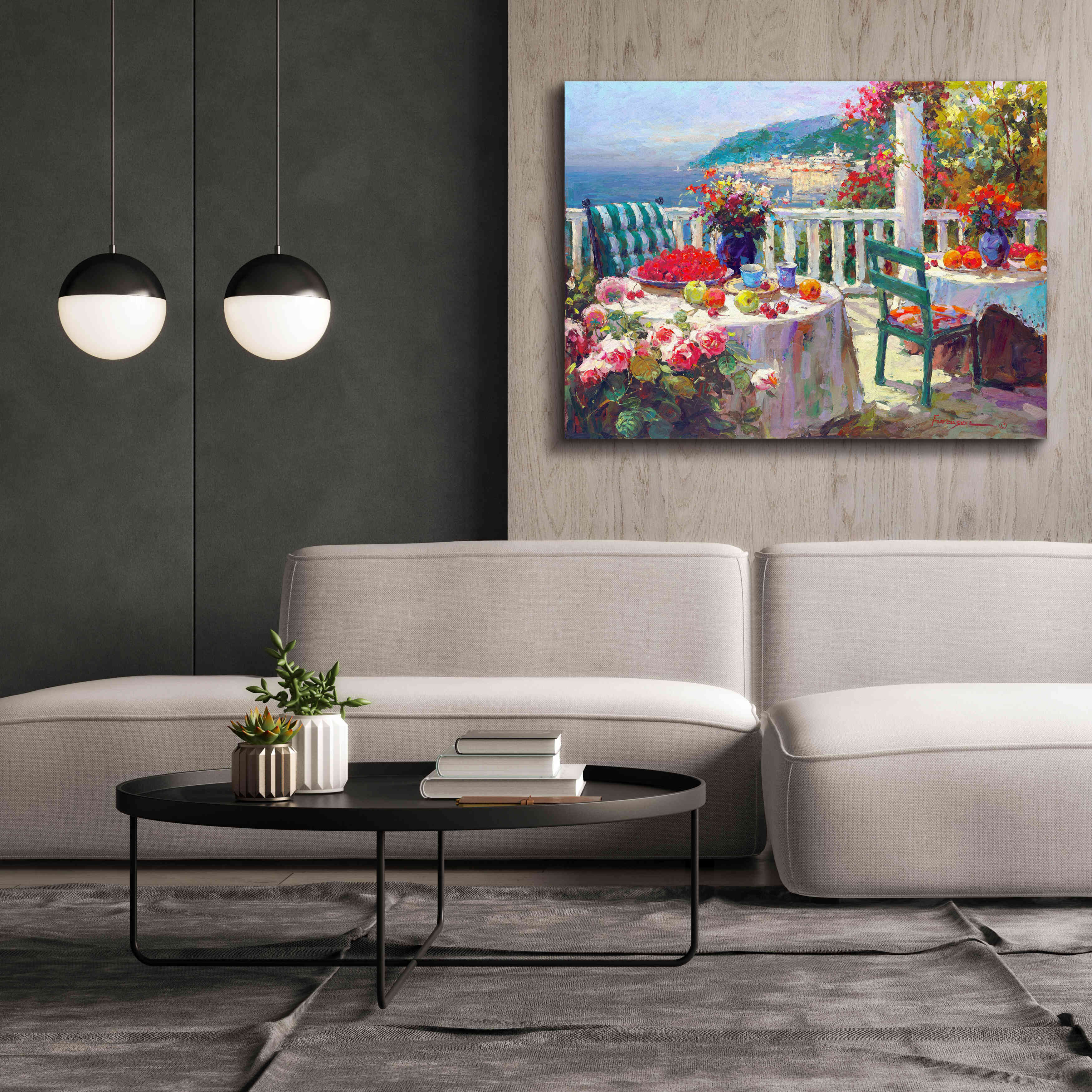 'Terrace Brunch' by Furtesen, Giclee Canvas Wall Art,54x40