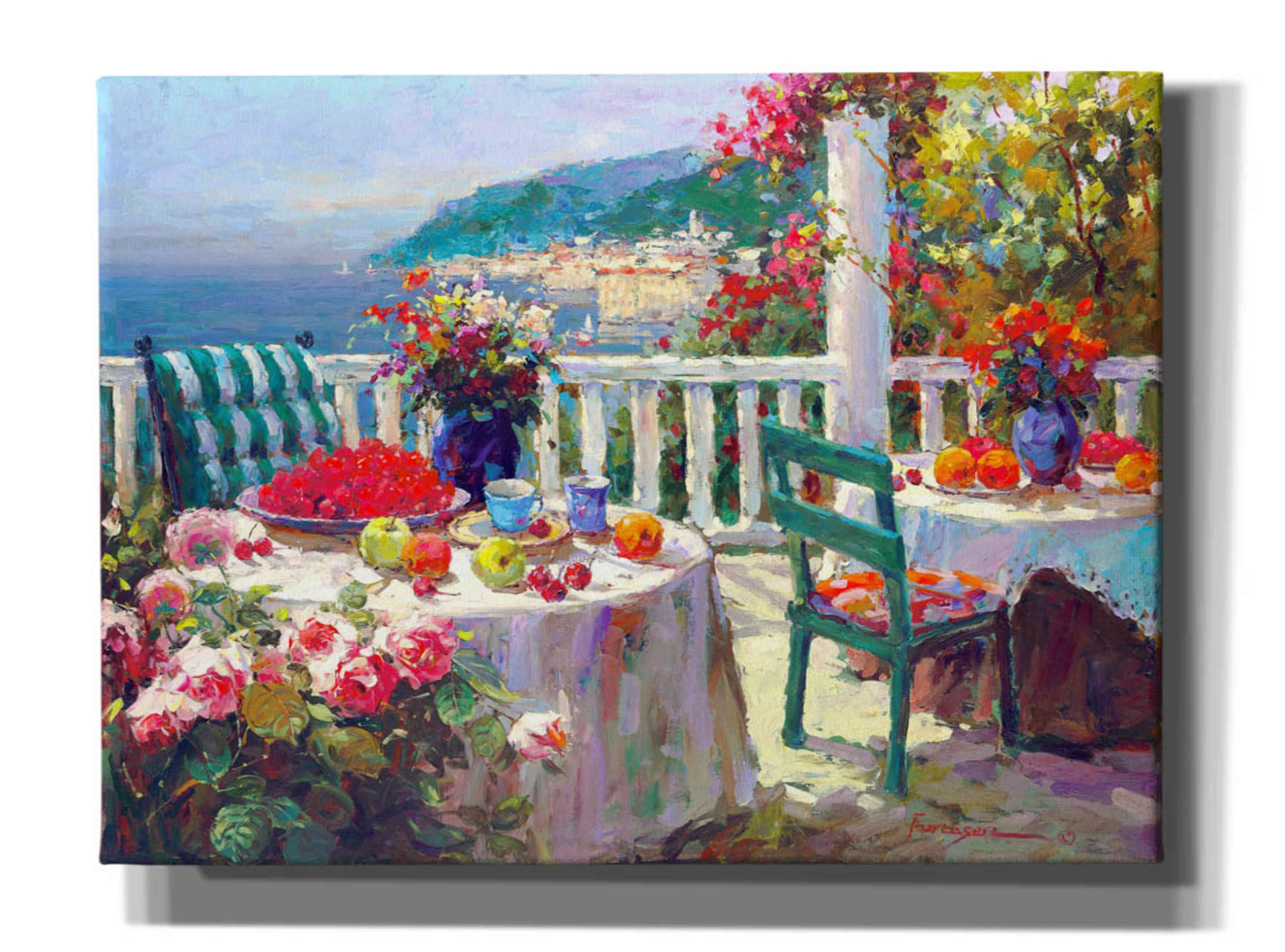 'Terrace Brunch' by Furtesen, Giclee Canvas Wall Art