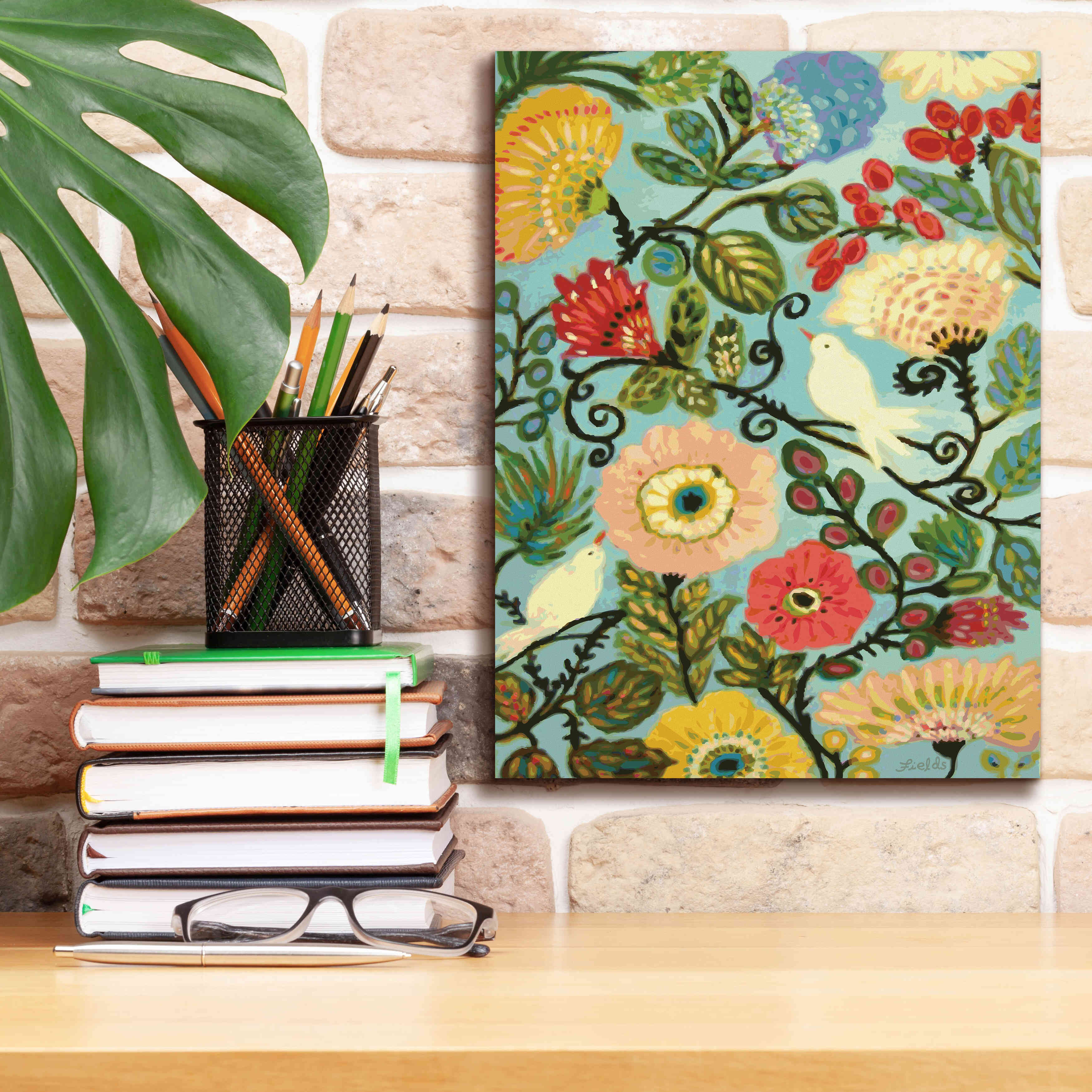 'Sweet Cottage Garden' by Karen Fields, Giclee Canvas Wall Art,12x16