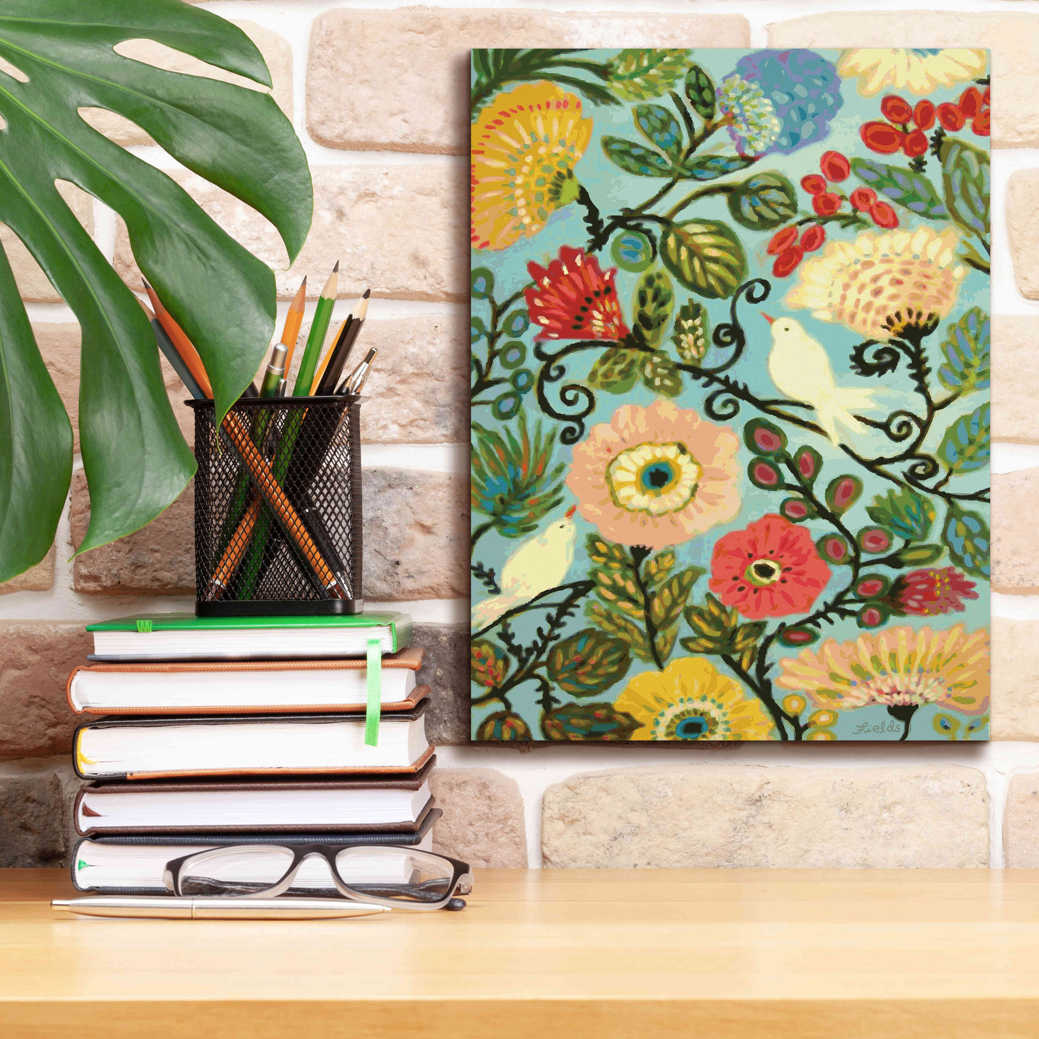 'Sweet Cottage Garden' by Karen Fields, Giclee Canvas Wall Art,12x16