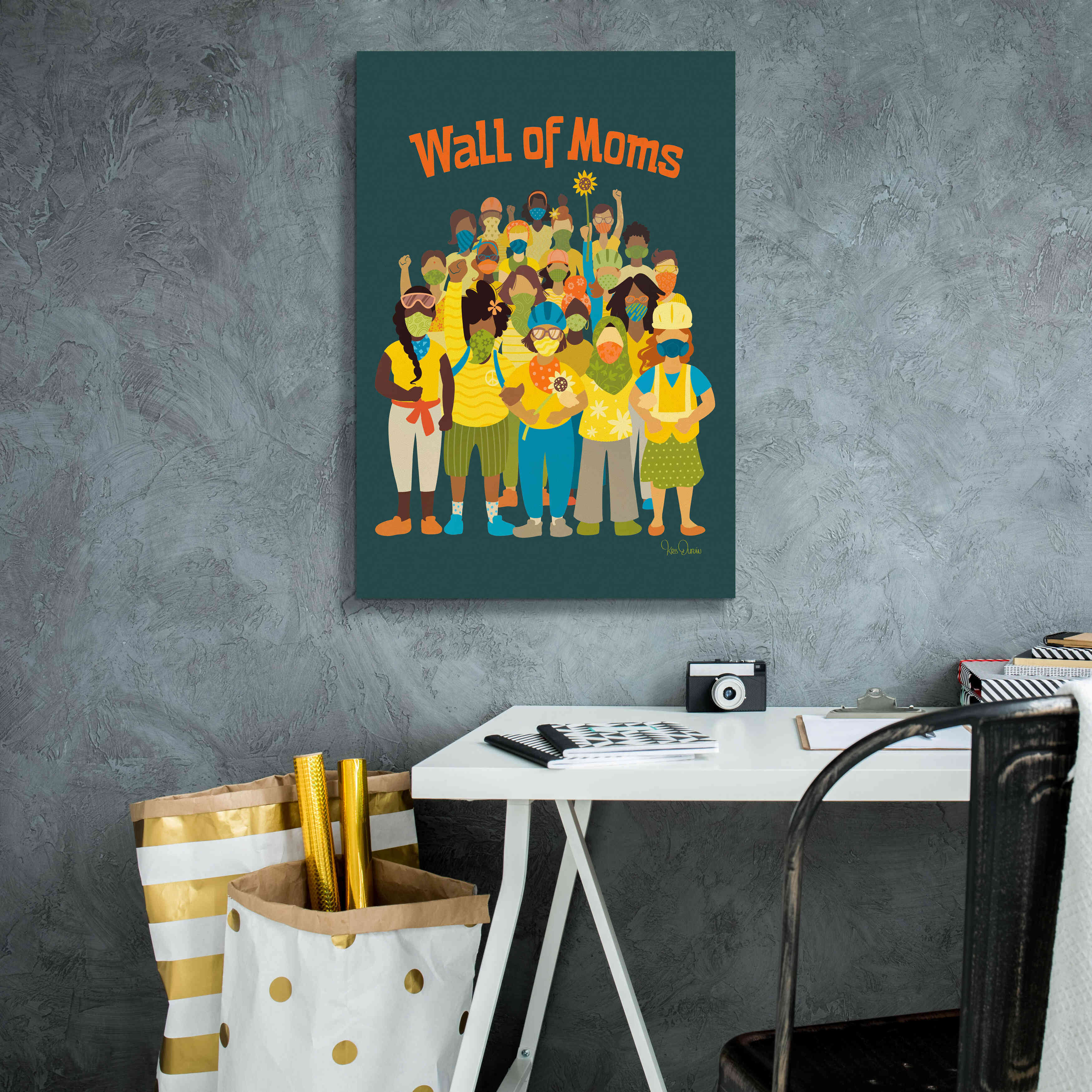 'Wall of Moms' by Kris Duran, Giclee Canvas Wall Art,18x26