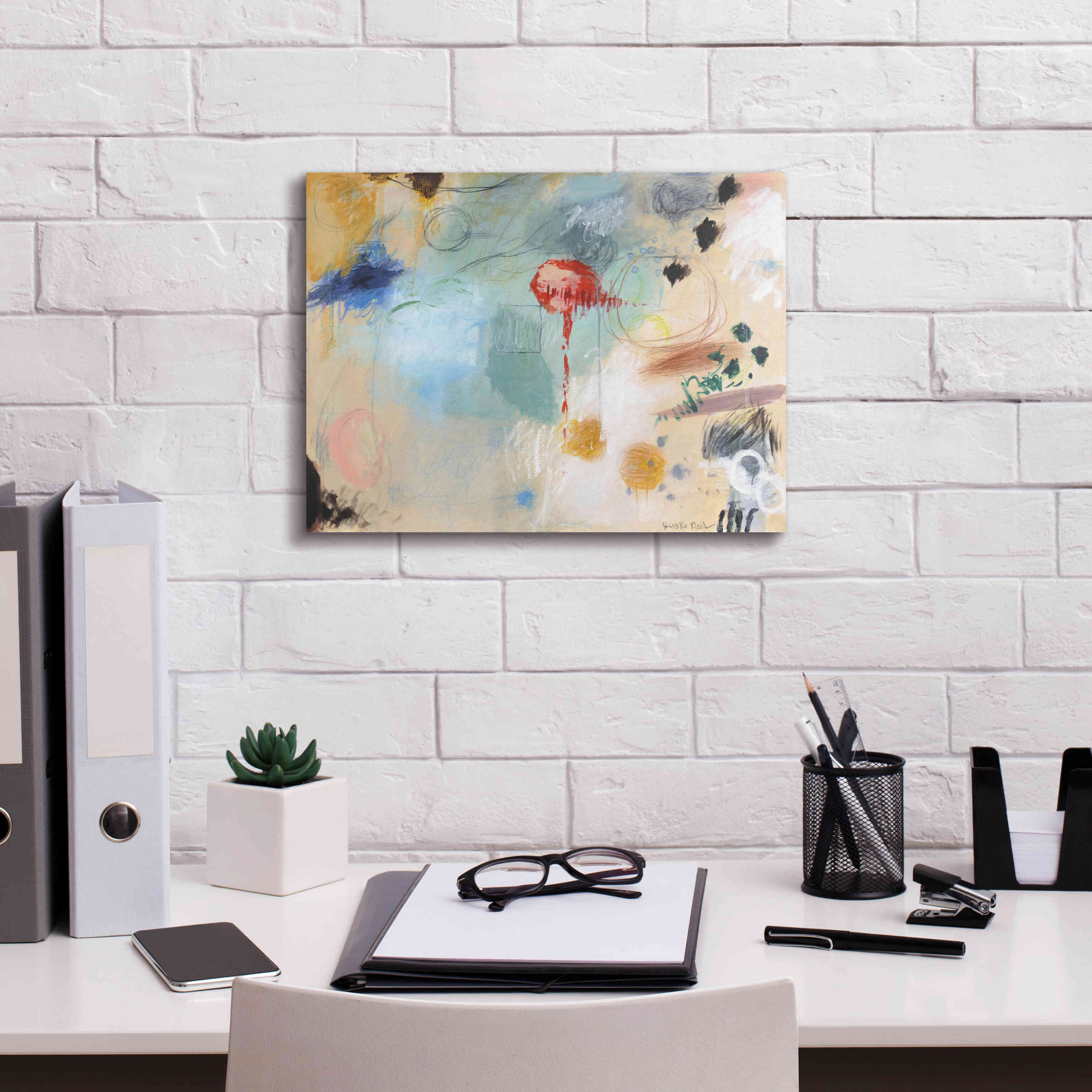 'Red Light' by Kyoko Fischer, Giclee Canvas Wall Art,16x12