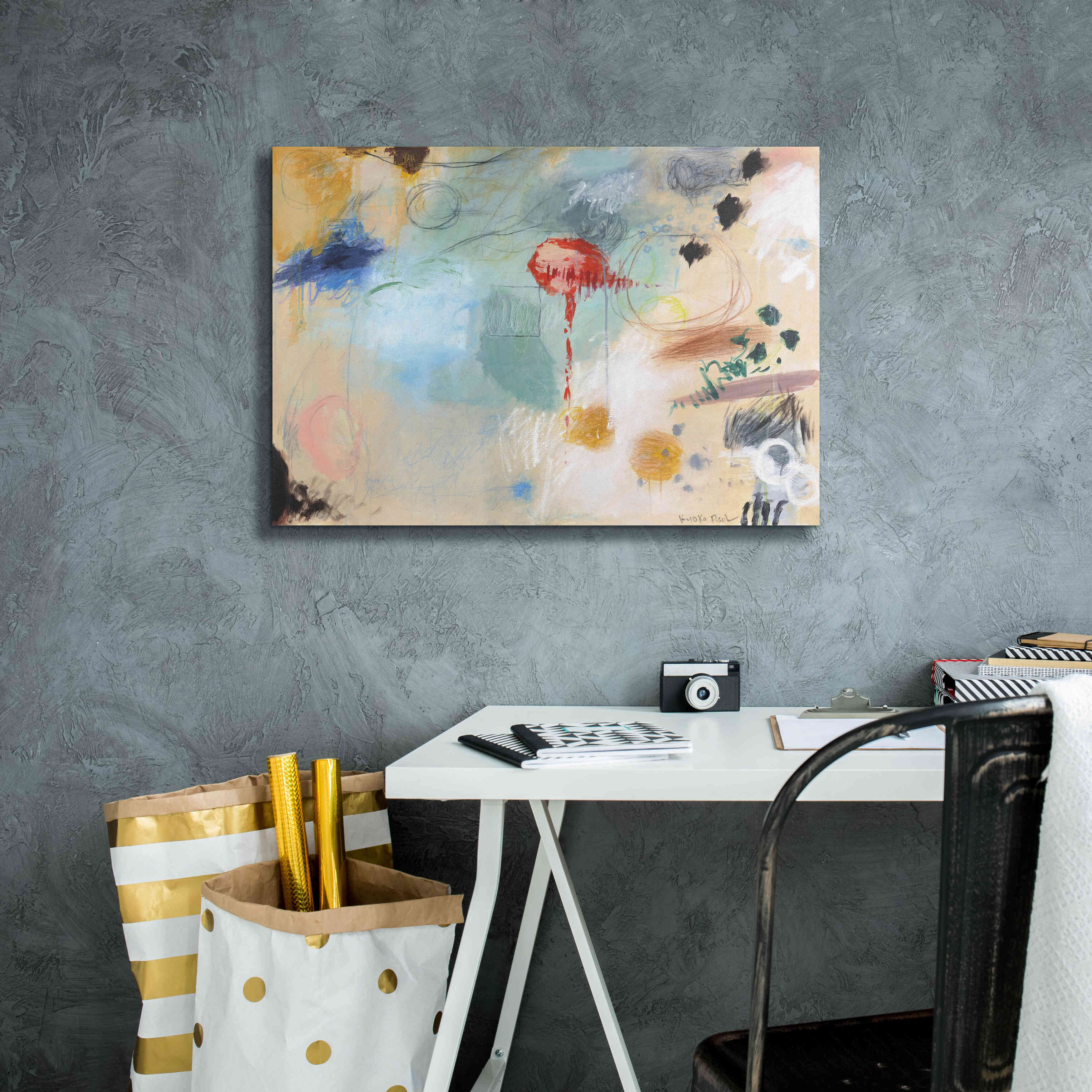 'Red Light' by Kyoko Fischer, Giclee Canvas Wall Art,26x18