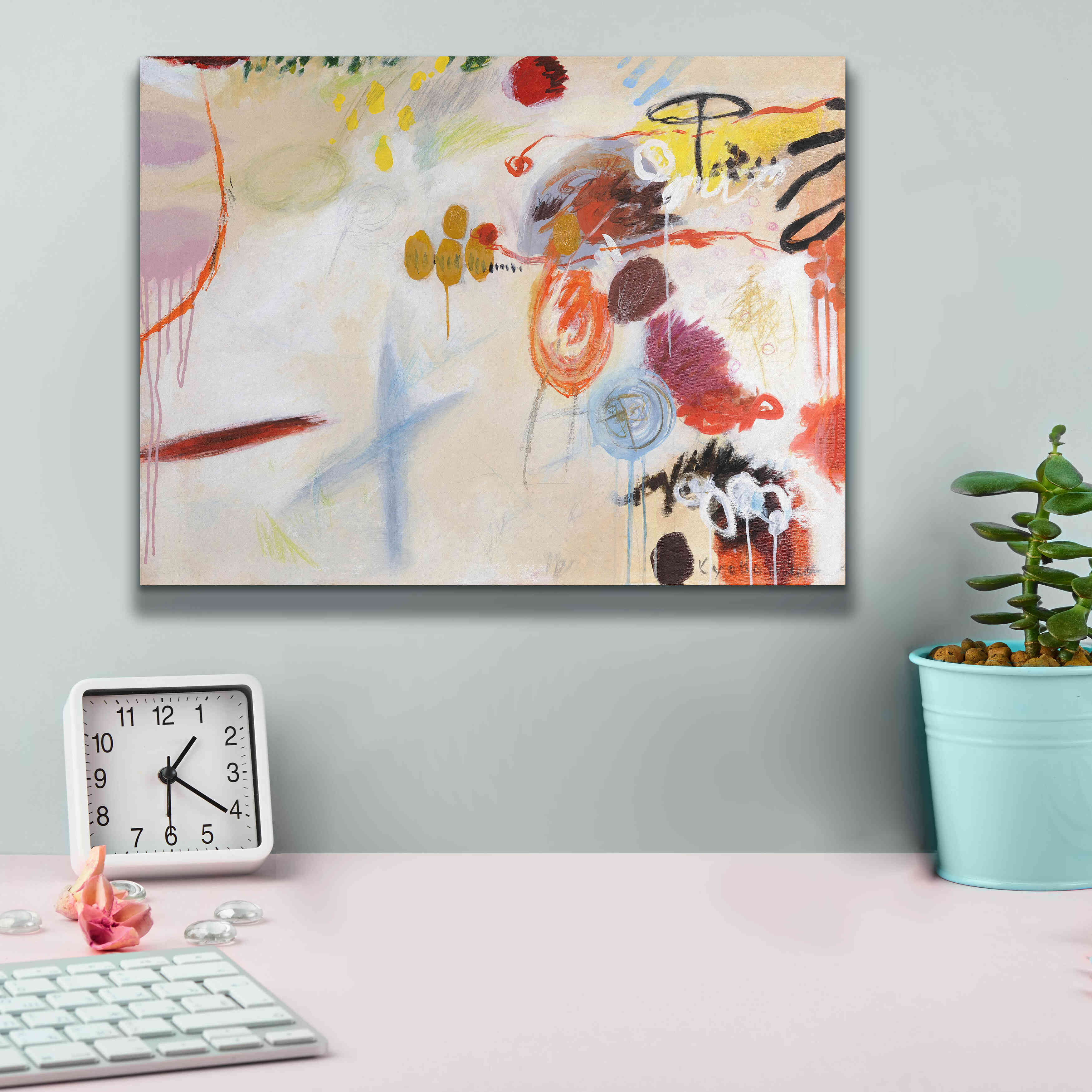 'Catching Bubbles' by Kyoko Fischer, Giclee Canvas Wall Art,16x12