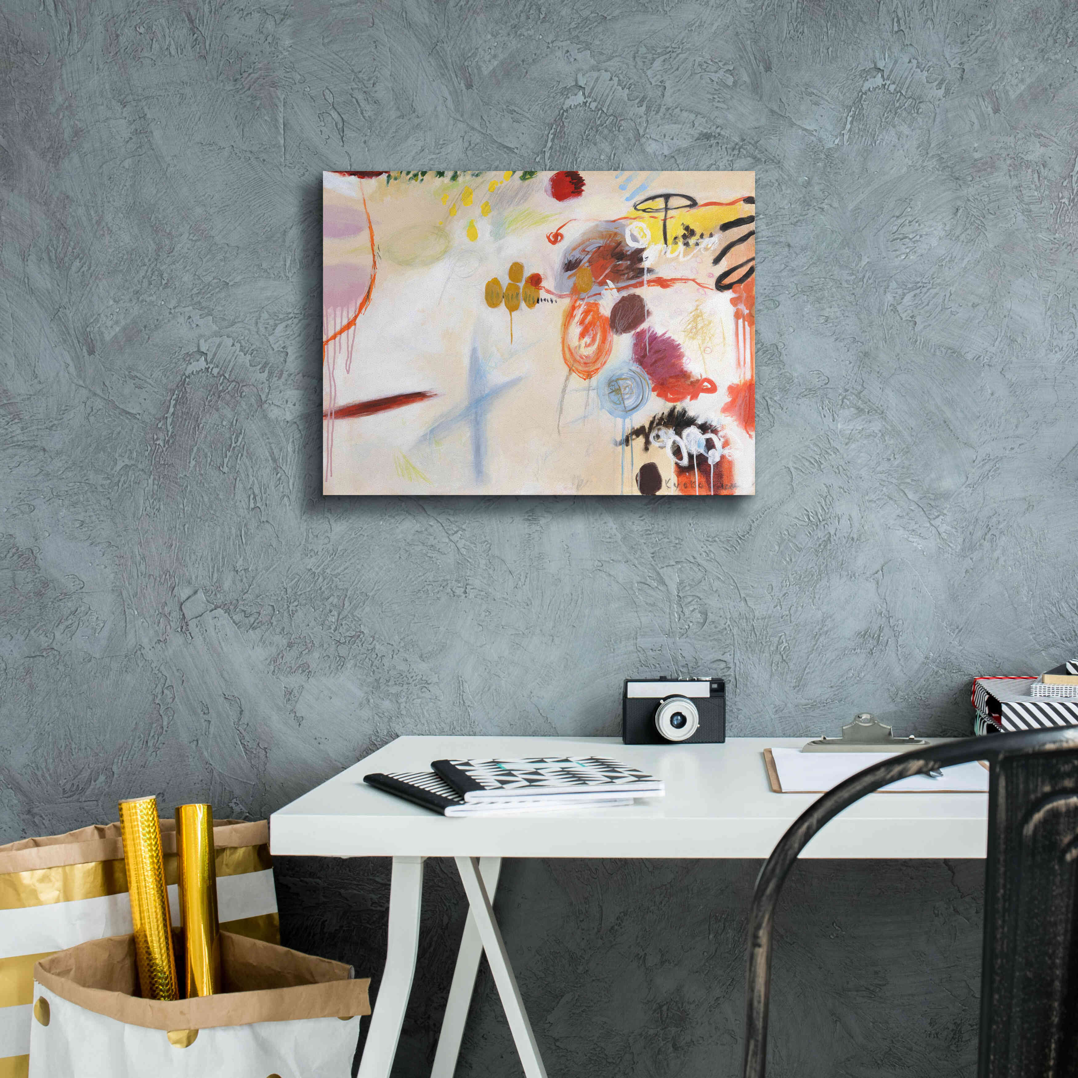 'Catching Bubbles' by Kyoko Fischer, Giclee Canvas Wall Art,16x12