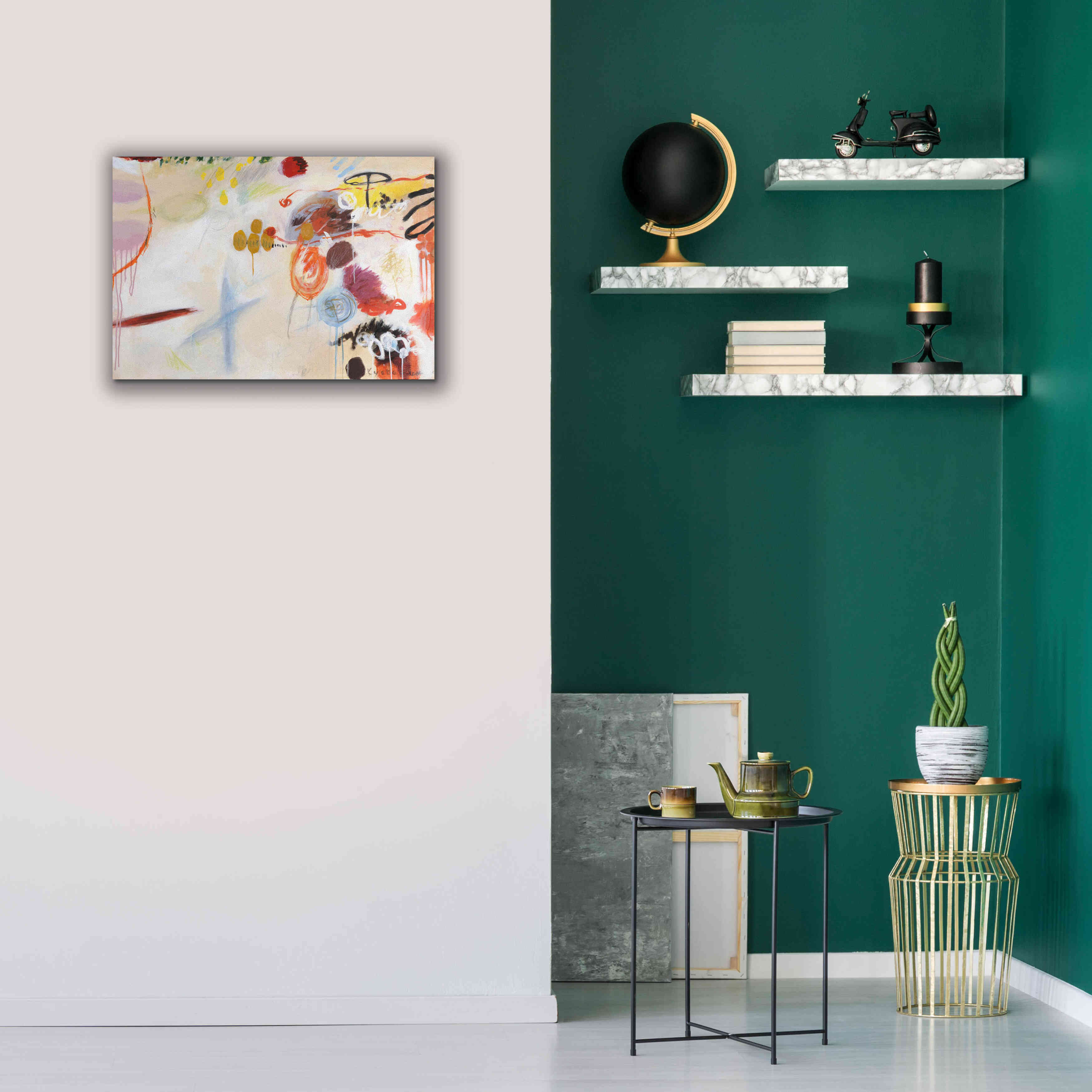 'Catching Bubbles' by Kyoko Fischer, Giclee Canvas Wall Art,26x18