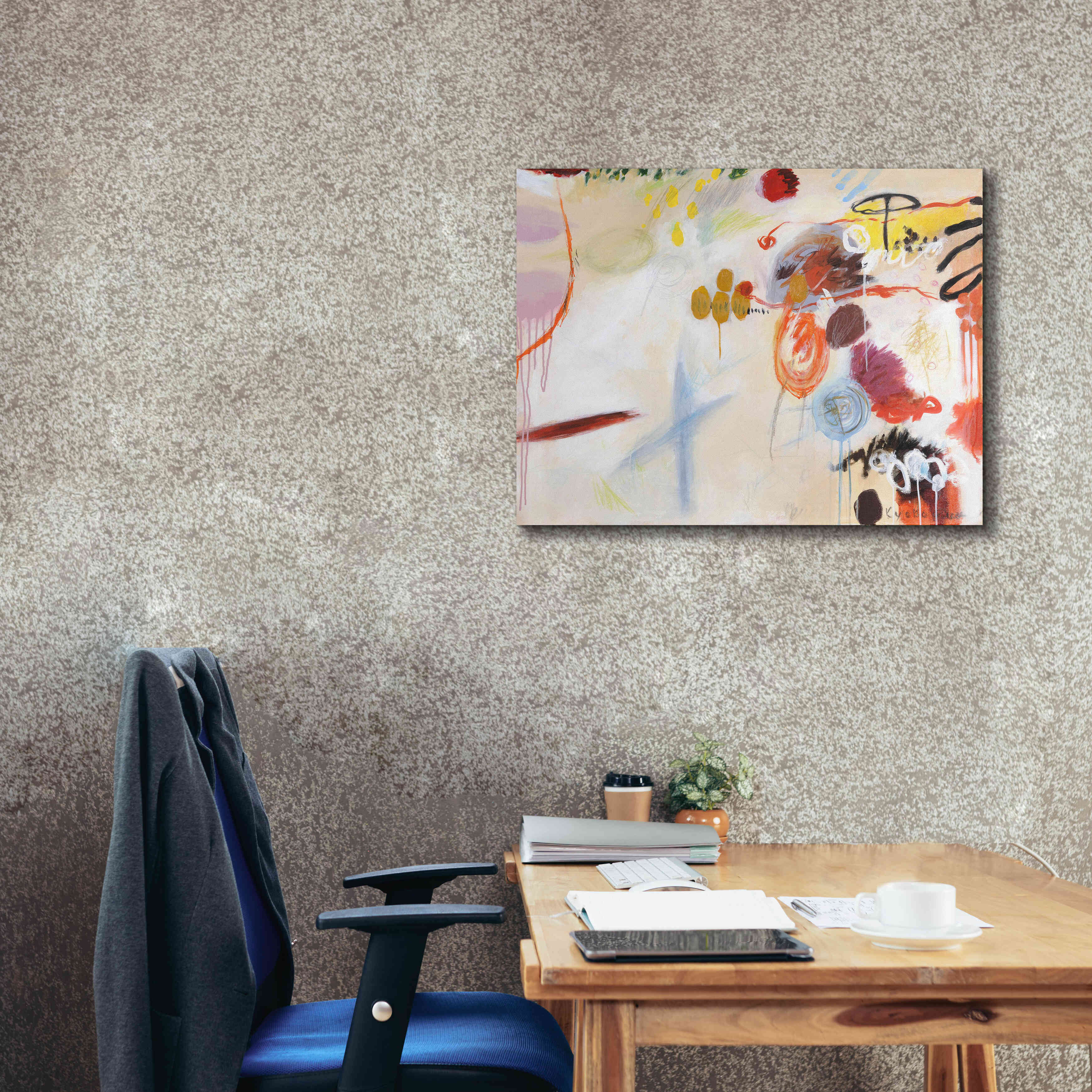 'Catching Bubbles' by Kyoko Fischer, Giclee Canvas Wall Art,34x26