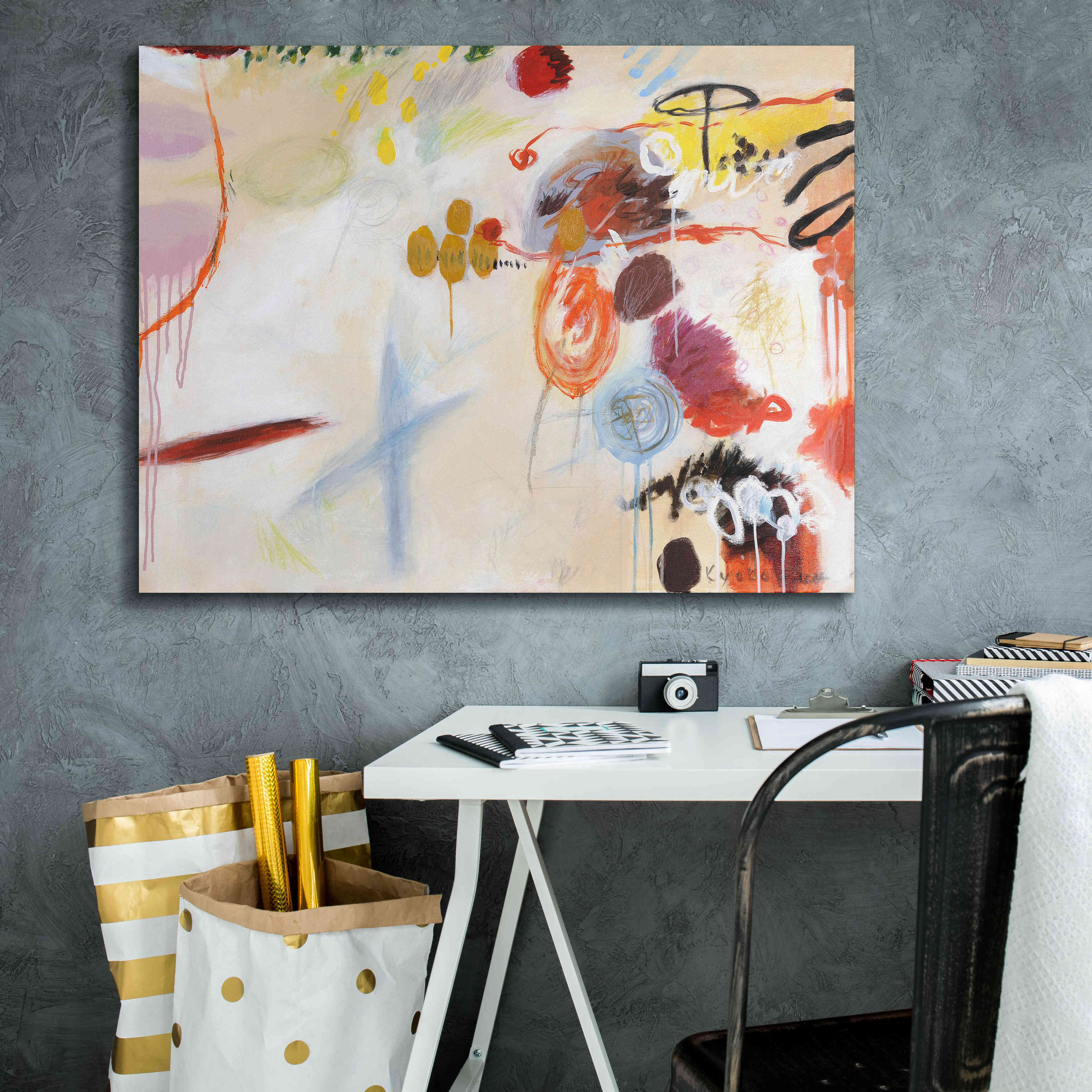 'Catching Bubbles' by Kyoko Fischer, Giclee Canvas Wall Art,34x26