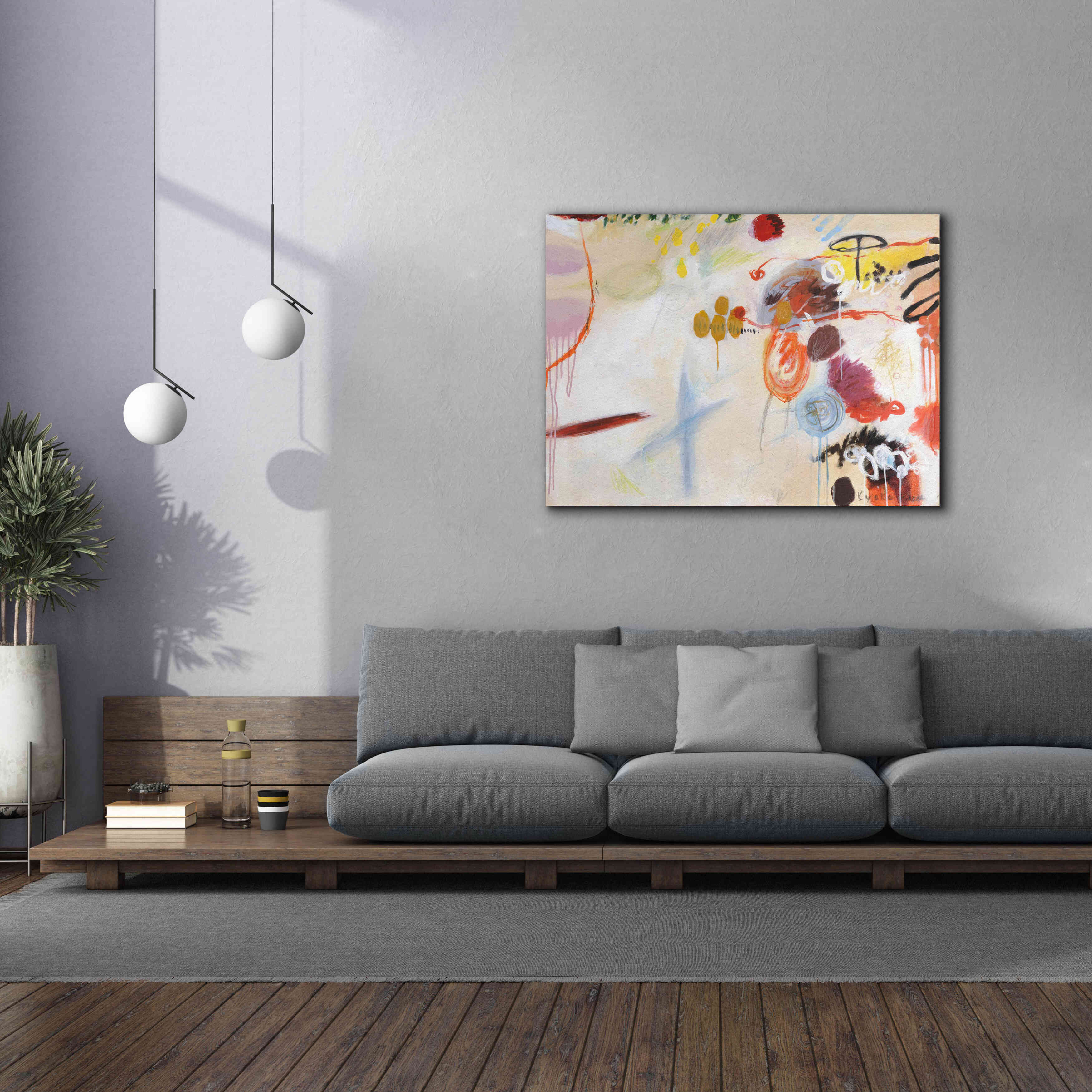 'Catching Bubbles' by Kyoko Fischer, Giclee Canvas Wall Art,54x40