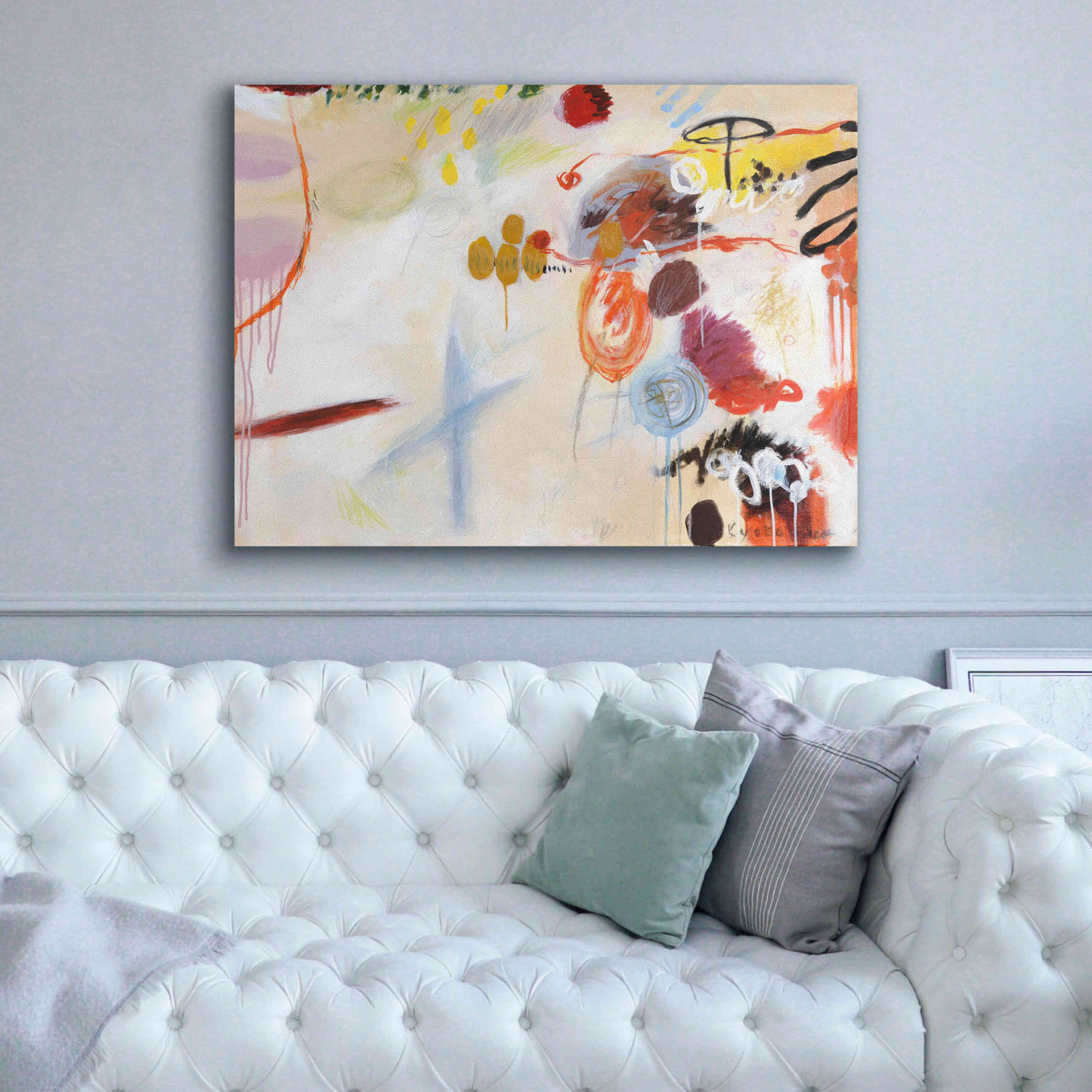 'Catching Bubbles' by Kyoko Fischer, Giclee Canvas Wall Art,54x40