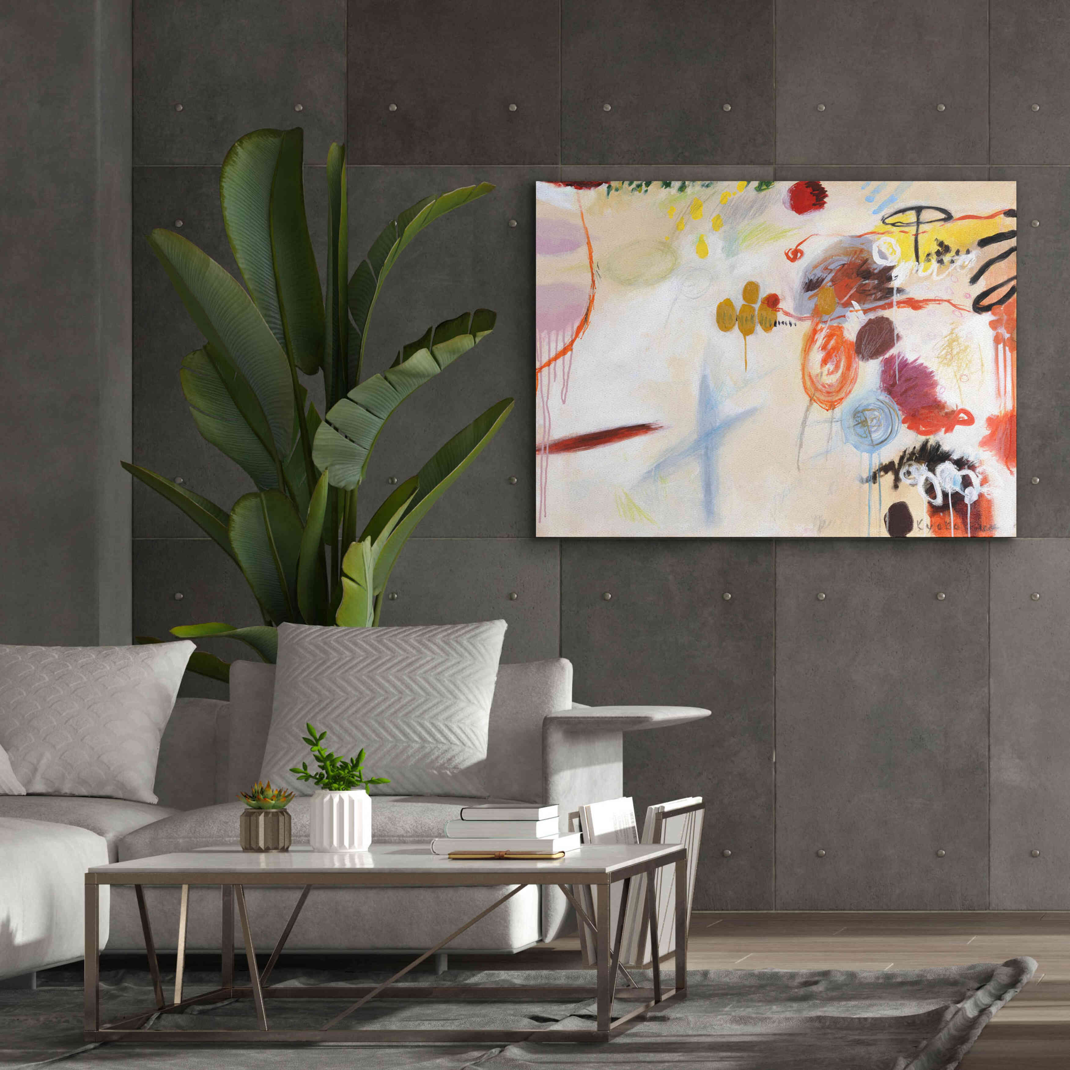 'Catching Bubbles' by Kyoko Fischer, Giclee Canvas Wall Art,54x40