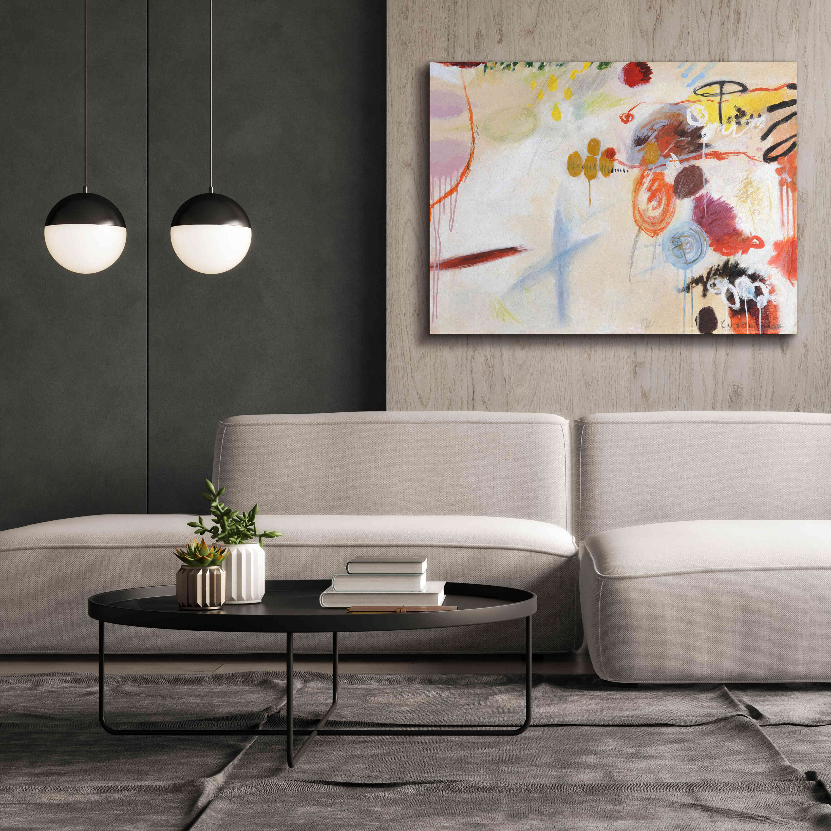 'Catching Bubbles' by Kyoko Fischer, Giclee Canvas Wall Art,54x40