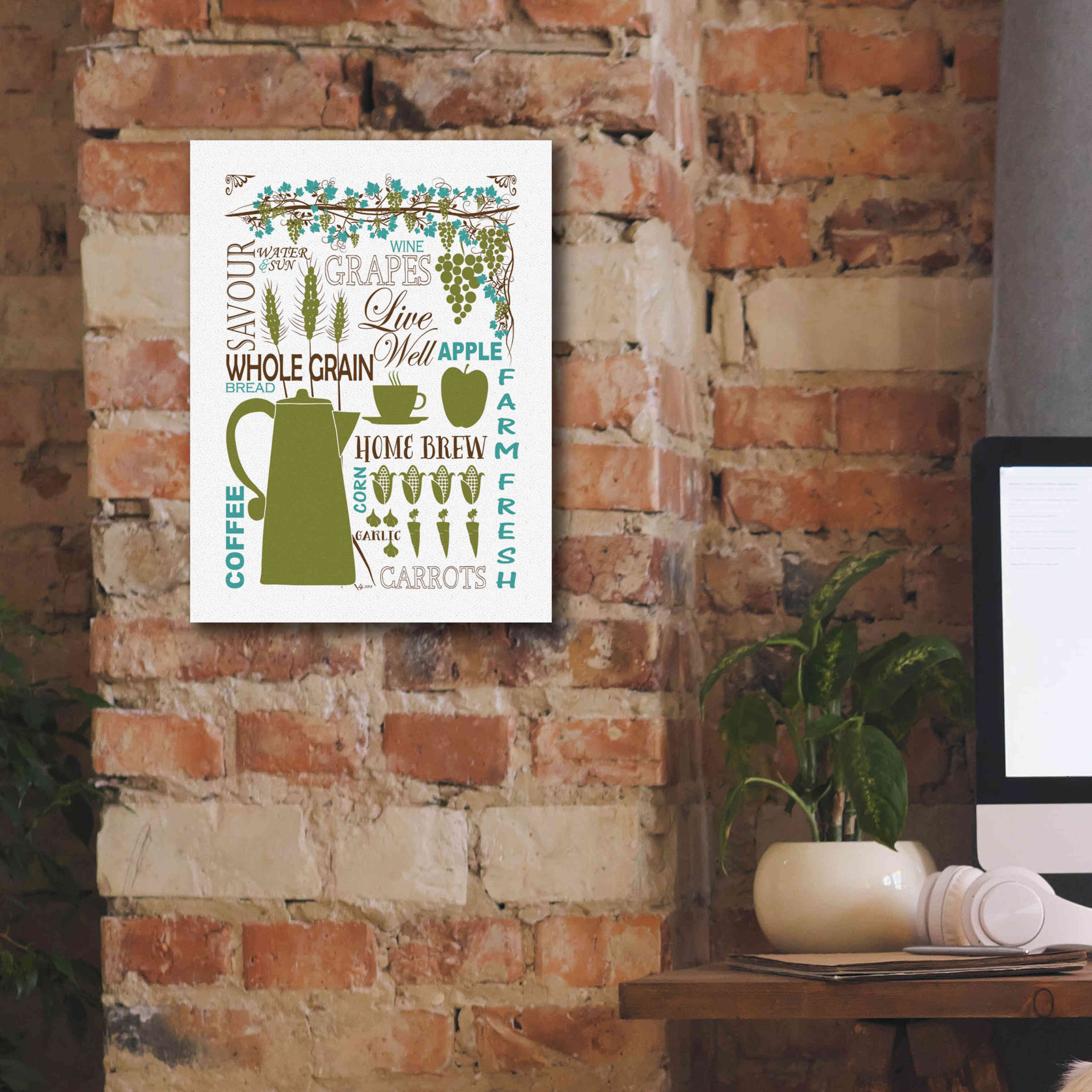 'Culinary Love 2 in Color' by Leslie Fuqua, Giclee Canvas Wall Art,12x16