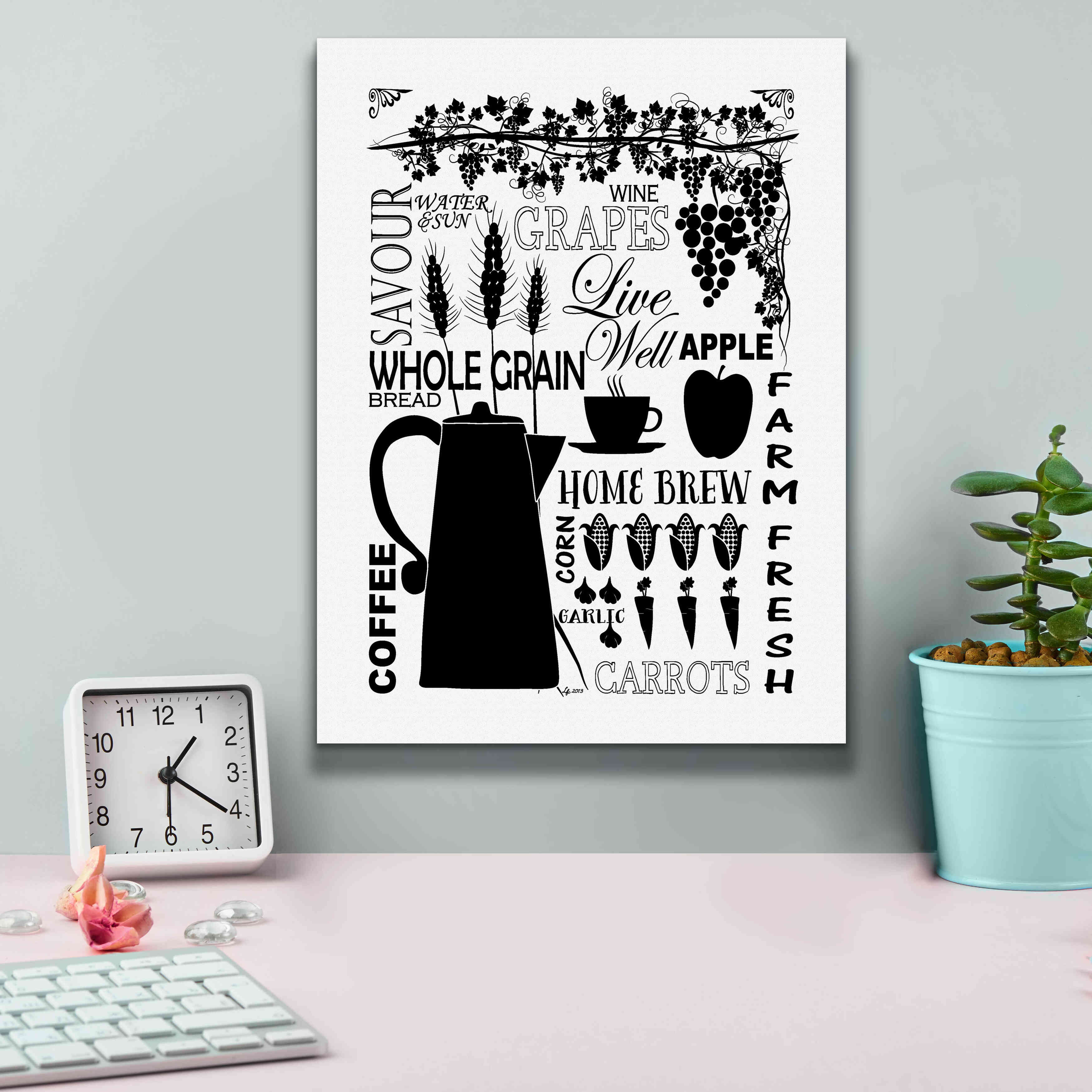 'Culinary Love 2 in B&W' by Leslie Fuqua, Giclee Canvas Wall Art,12x16