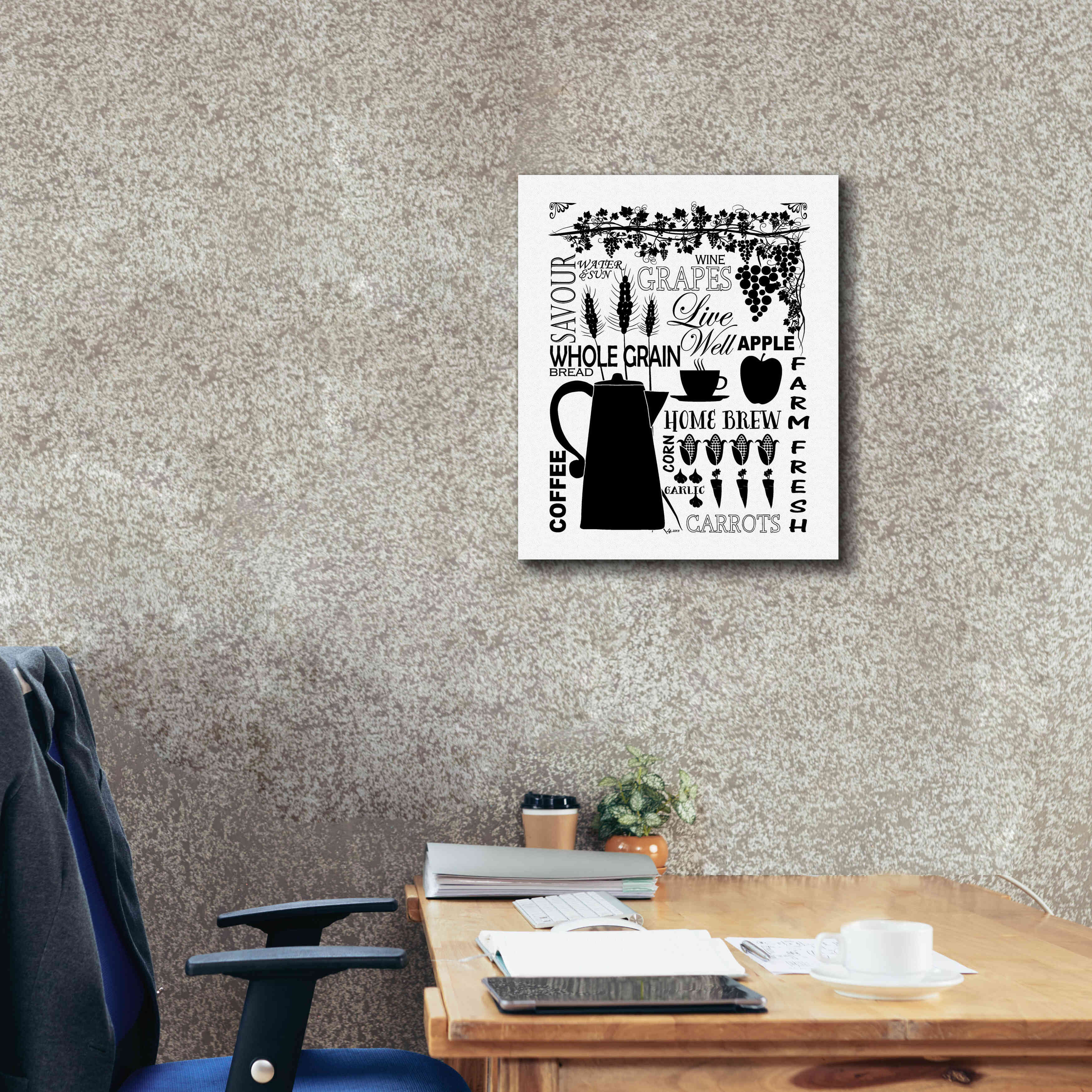 'Culinary Love 2 in B&W' by Leslie Fuqua, Giclee Canvas Wall Art,20x24