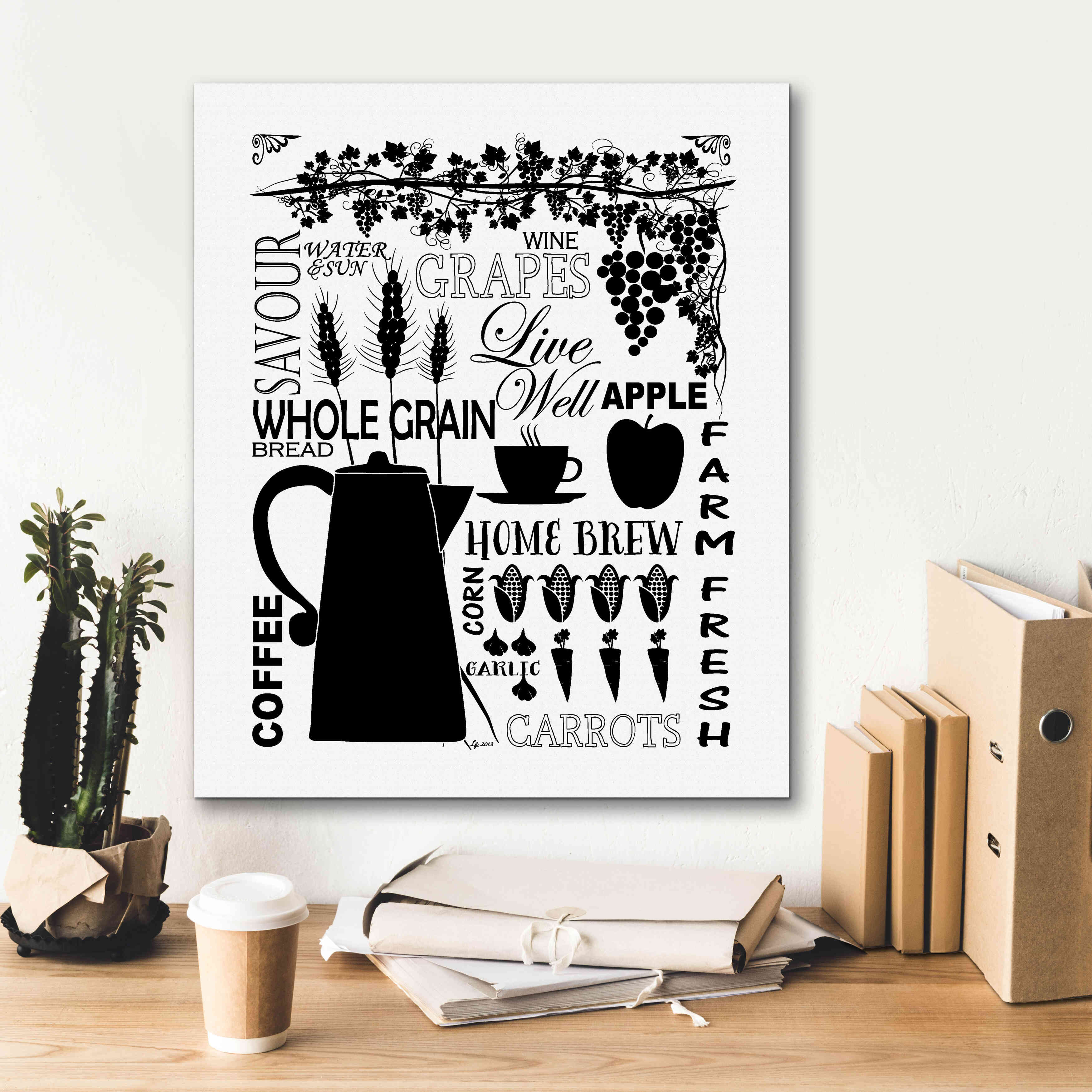 'Culinary Love 2 in B&W' by Leslie Fuqua, Giclee Canvas Wall Art,20x24