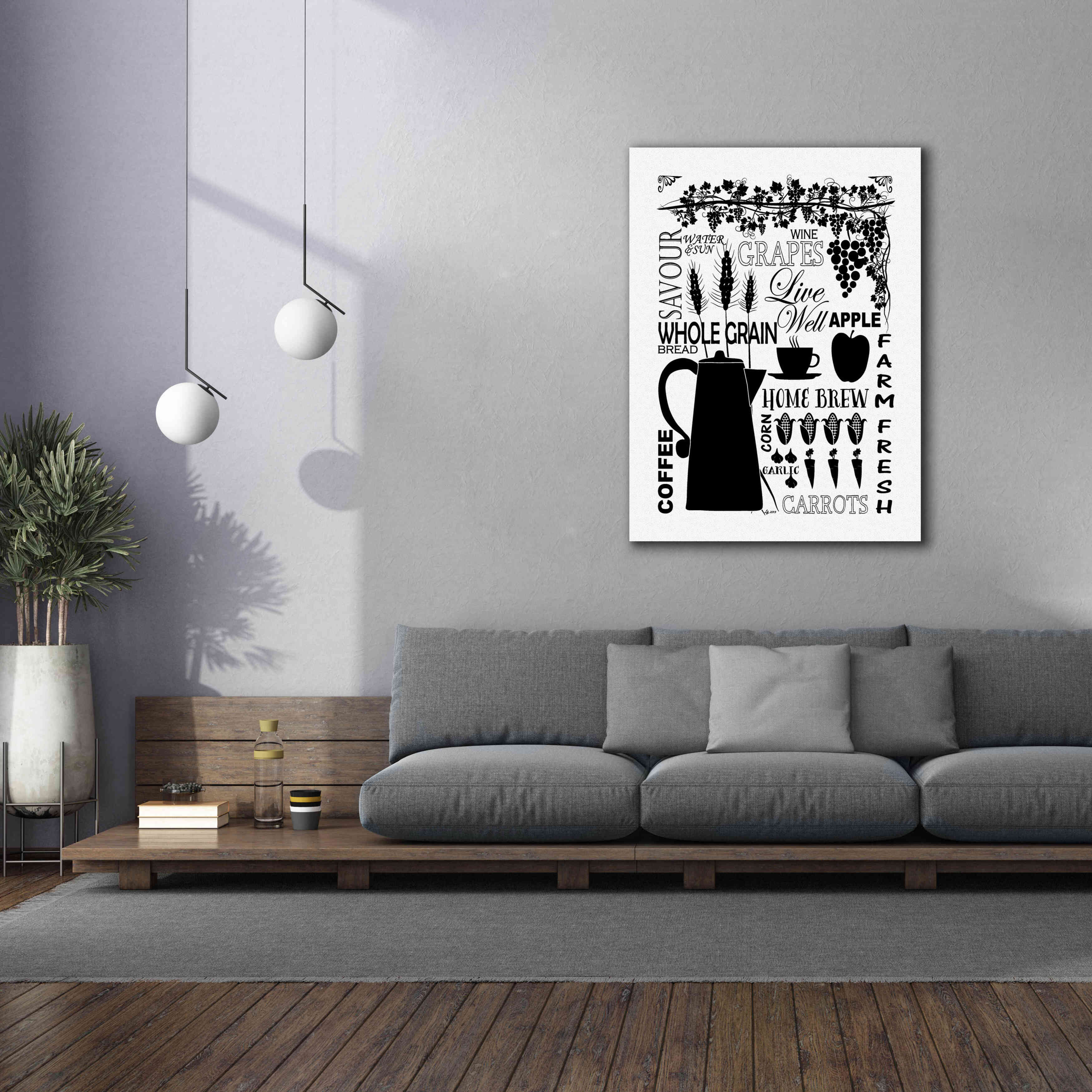 'Culinary Love 2 in B&W' by Leslie Fuqua, Giclee Canvas Wall Art,40x54