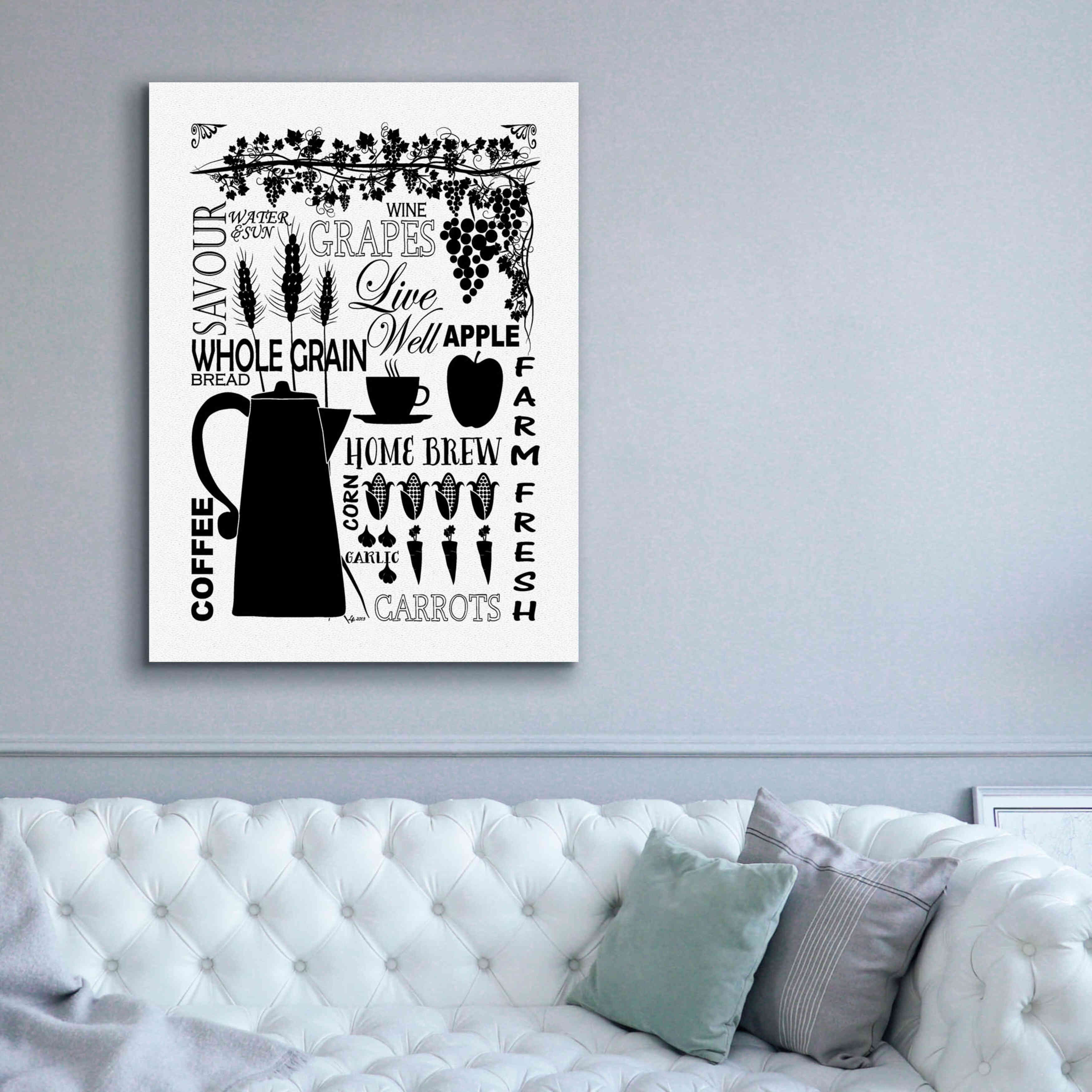 'Culinary Love 2 in B&W' by Leslie Fuqua, Giclee Canvas Wall Art,40x54