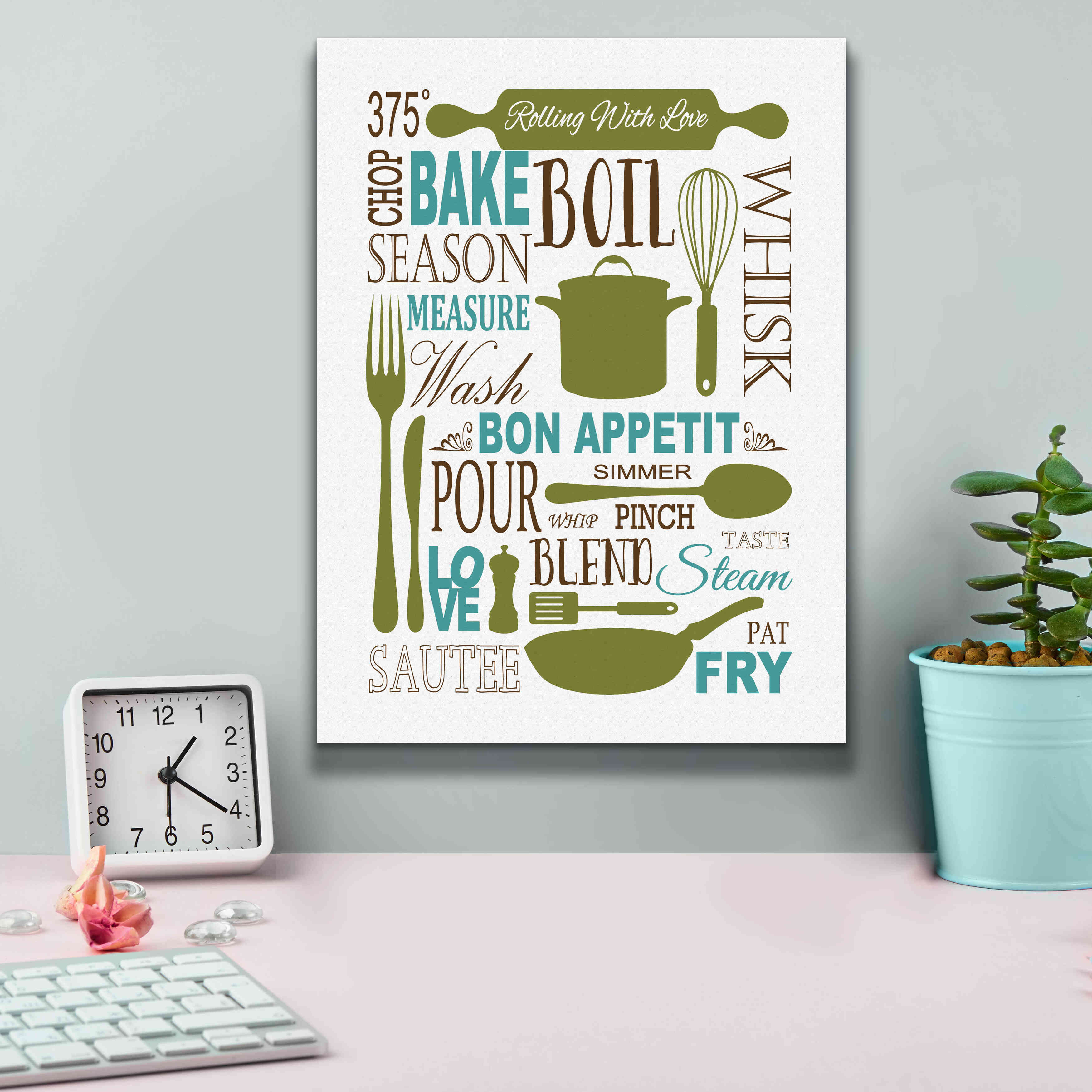 'Culinary Love 1 in Color' by Leslie Fuqua, Giclee Canvas Wall Art,12x16