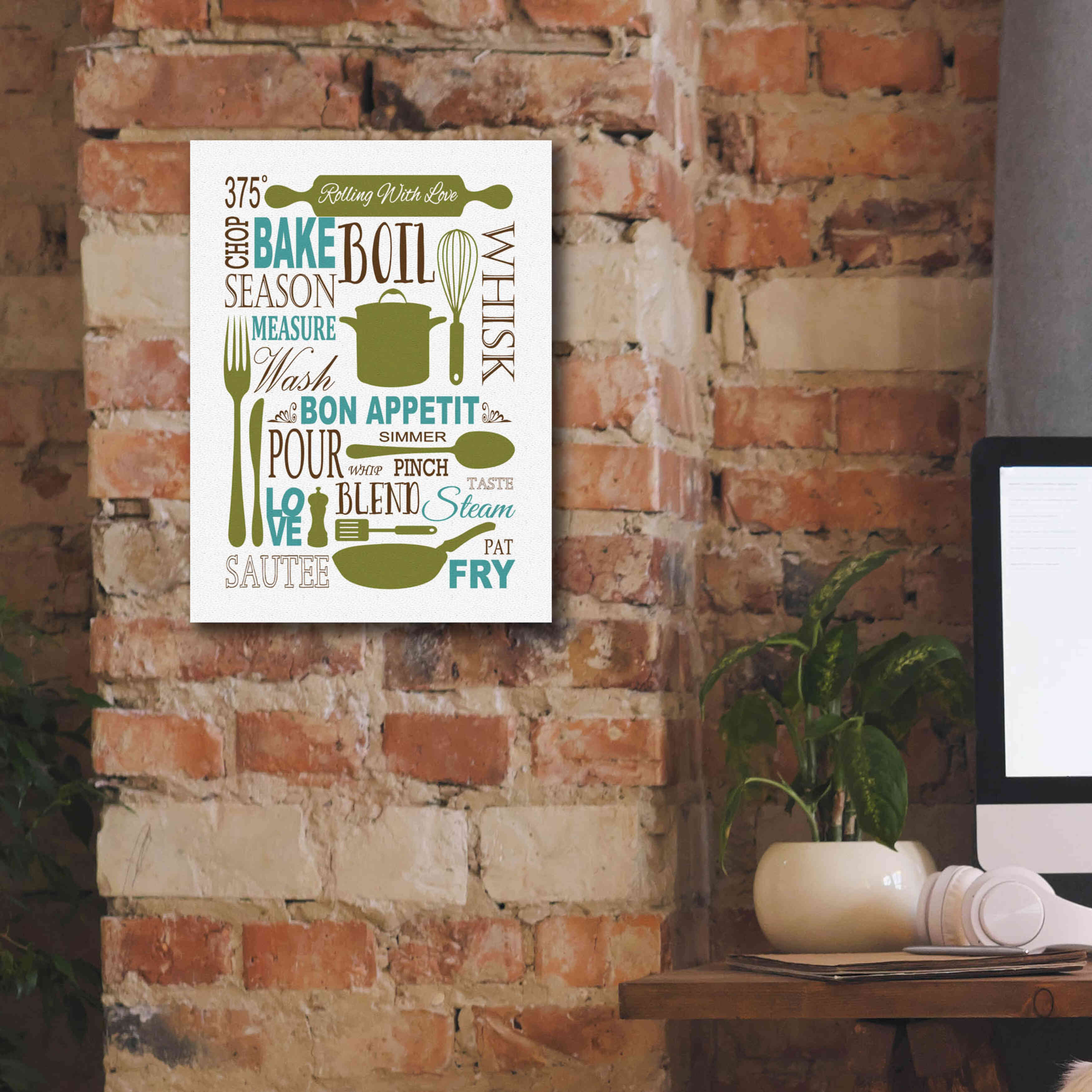 'Culinary Love 1 in Color' by Leslie Fuqua, Giclee Canvas Wall Art,12x16