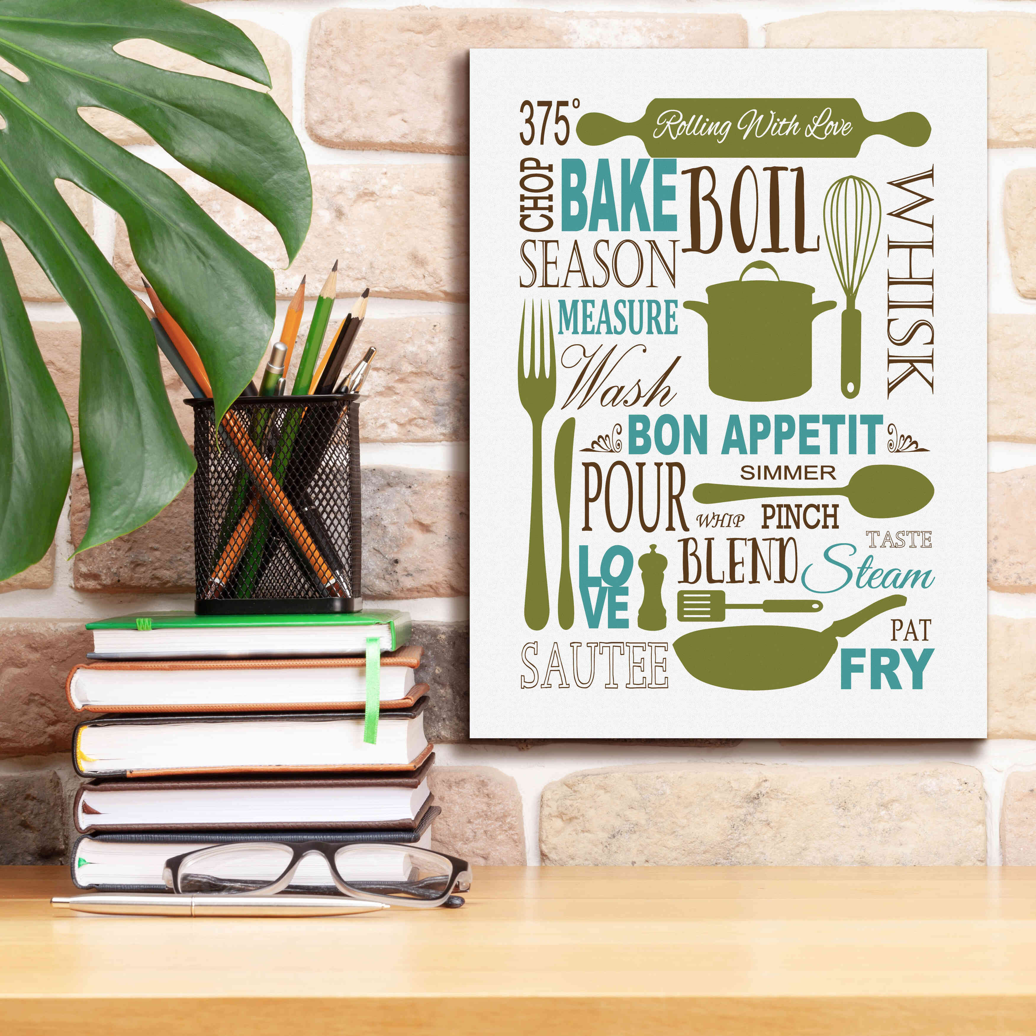 'Culinary Love 1 in Color' by Leslie Fuqua, Giclee Canvas Wall Art,12x16