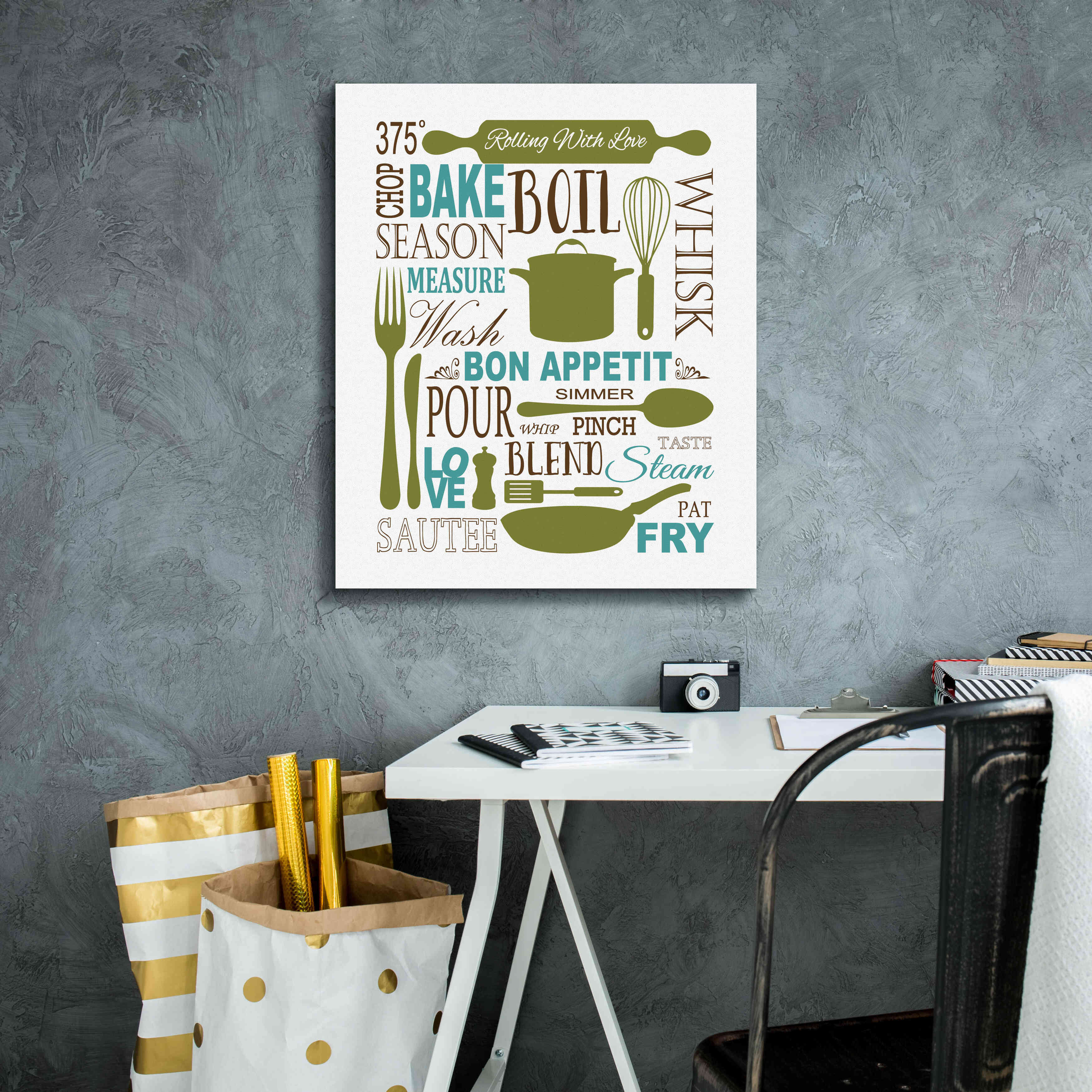 'Culinary Love 1 in Color' by Leslie Fuqua, Giclee Canvas Wall Art,20x24