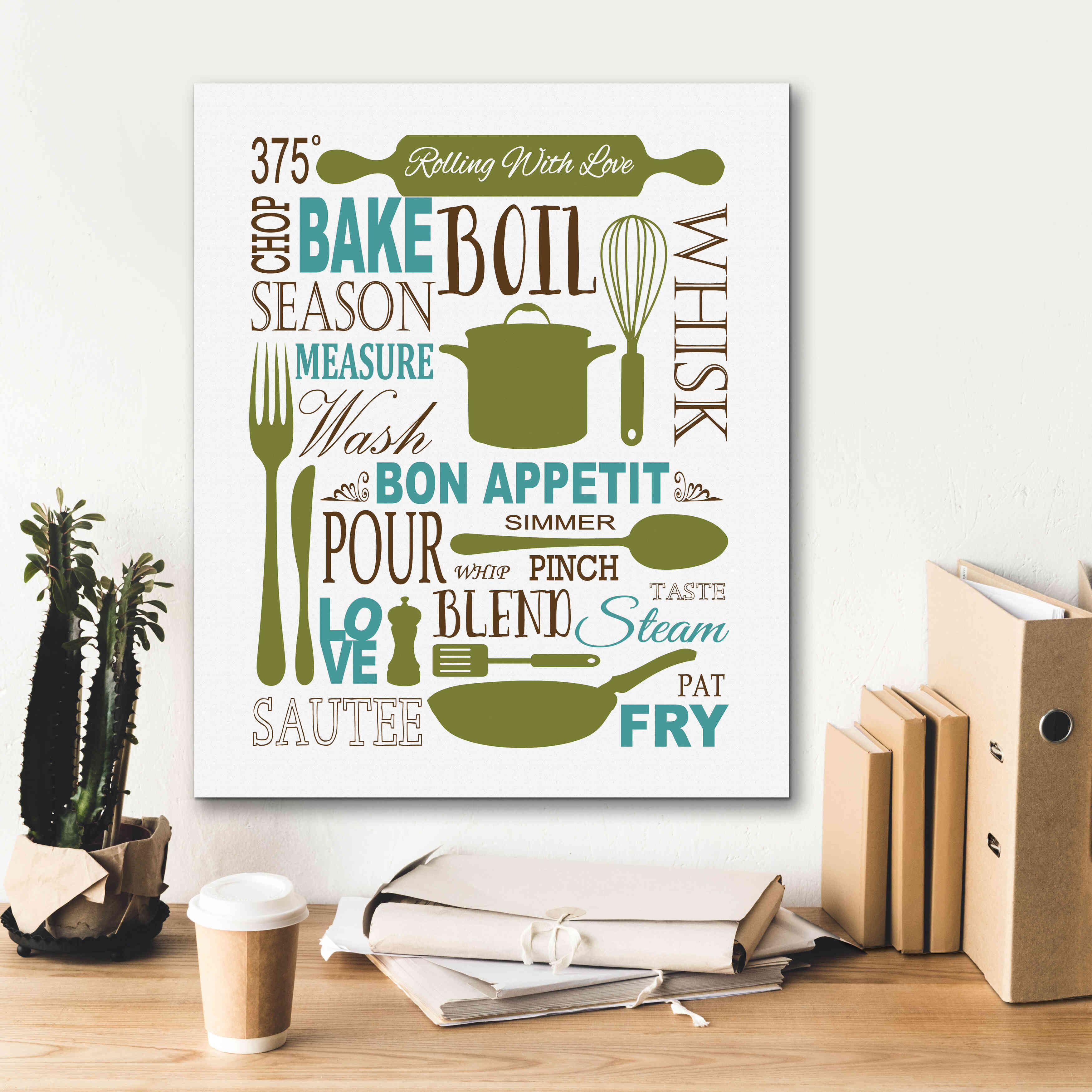 'Culinary Love 1 in Color' by Leslie Fuqua, Giclee Canvas Wall Art,20x24