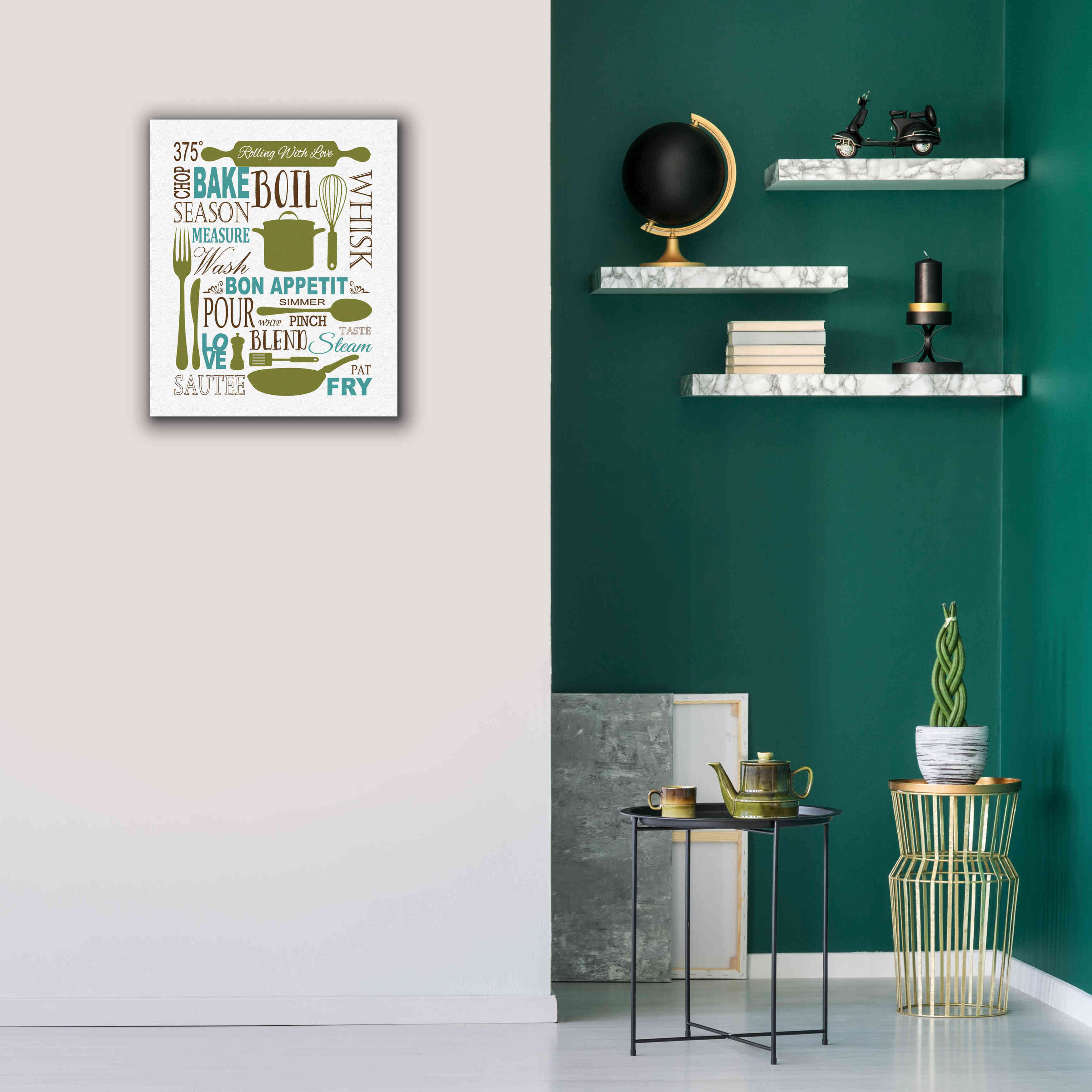 'Culinary Love 1 in Color' by Leslie Fuqua, Giclee Canvas Wall Art,20x24