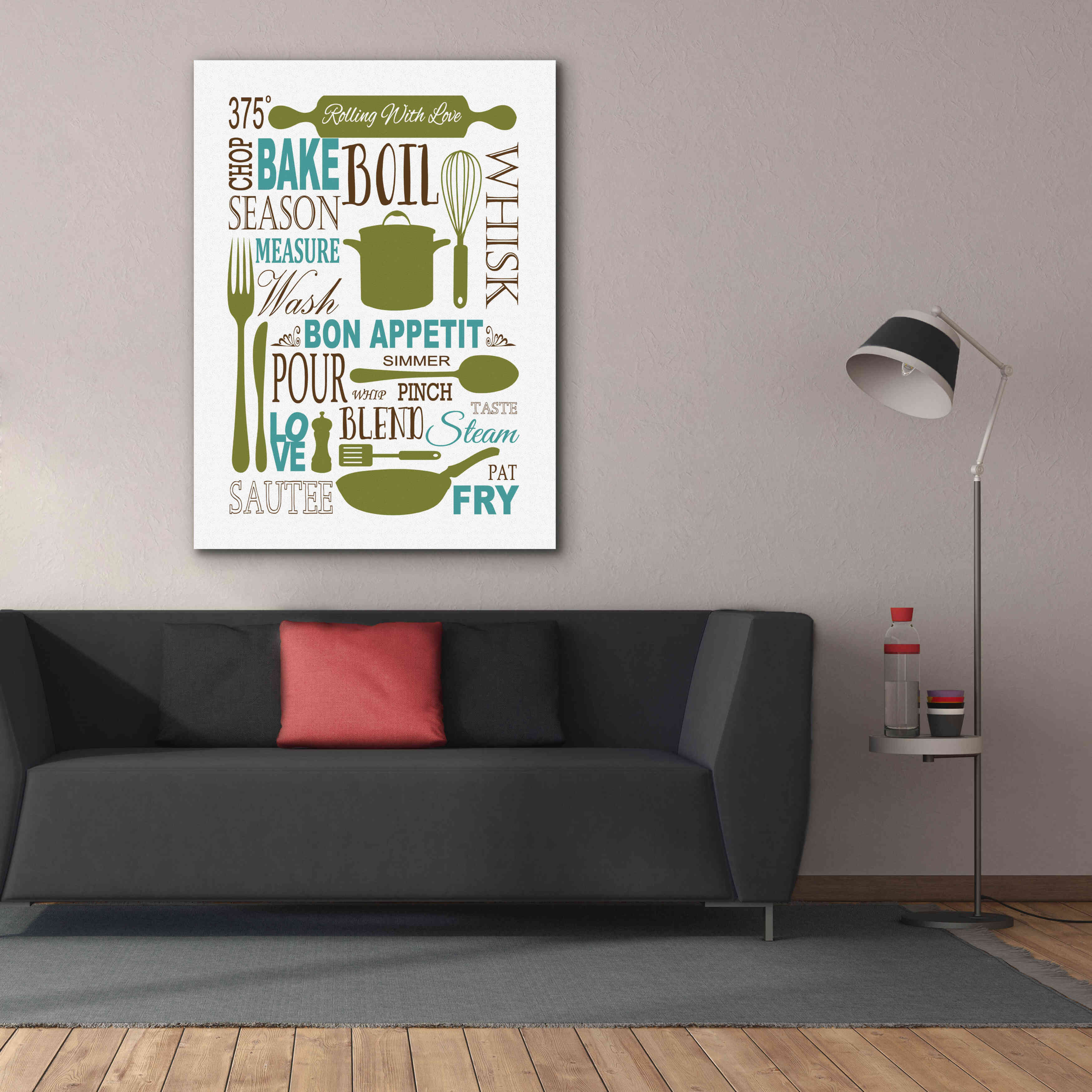 'Culinary Love 1 in Color' by Leslie Fuqua, Giclee Canvas Wall Art,40x54