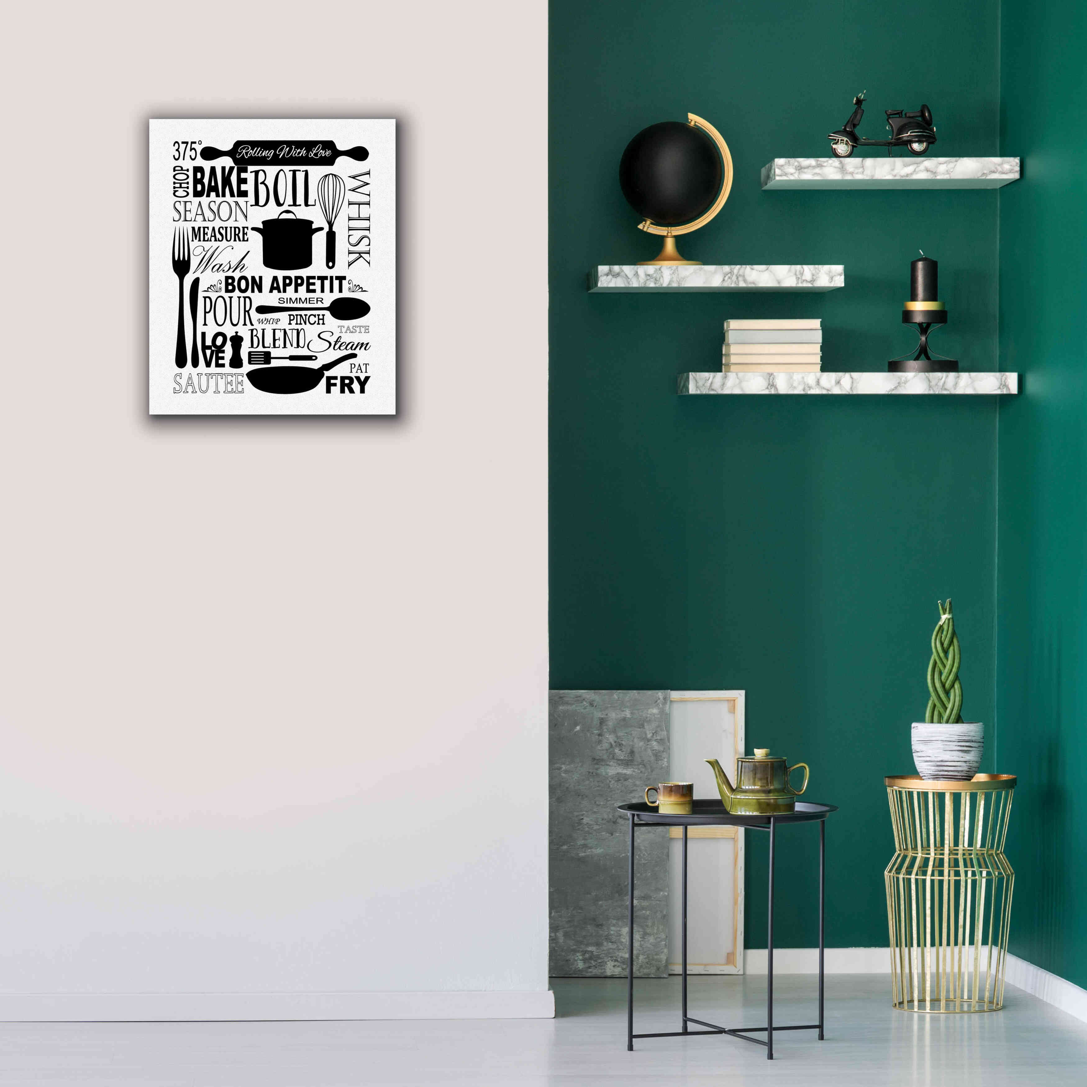 'Culinary Love 1 in B&W' by Leslie Fuqua, Giclee Canvas Wall Art,20x24