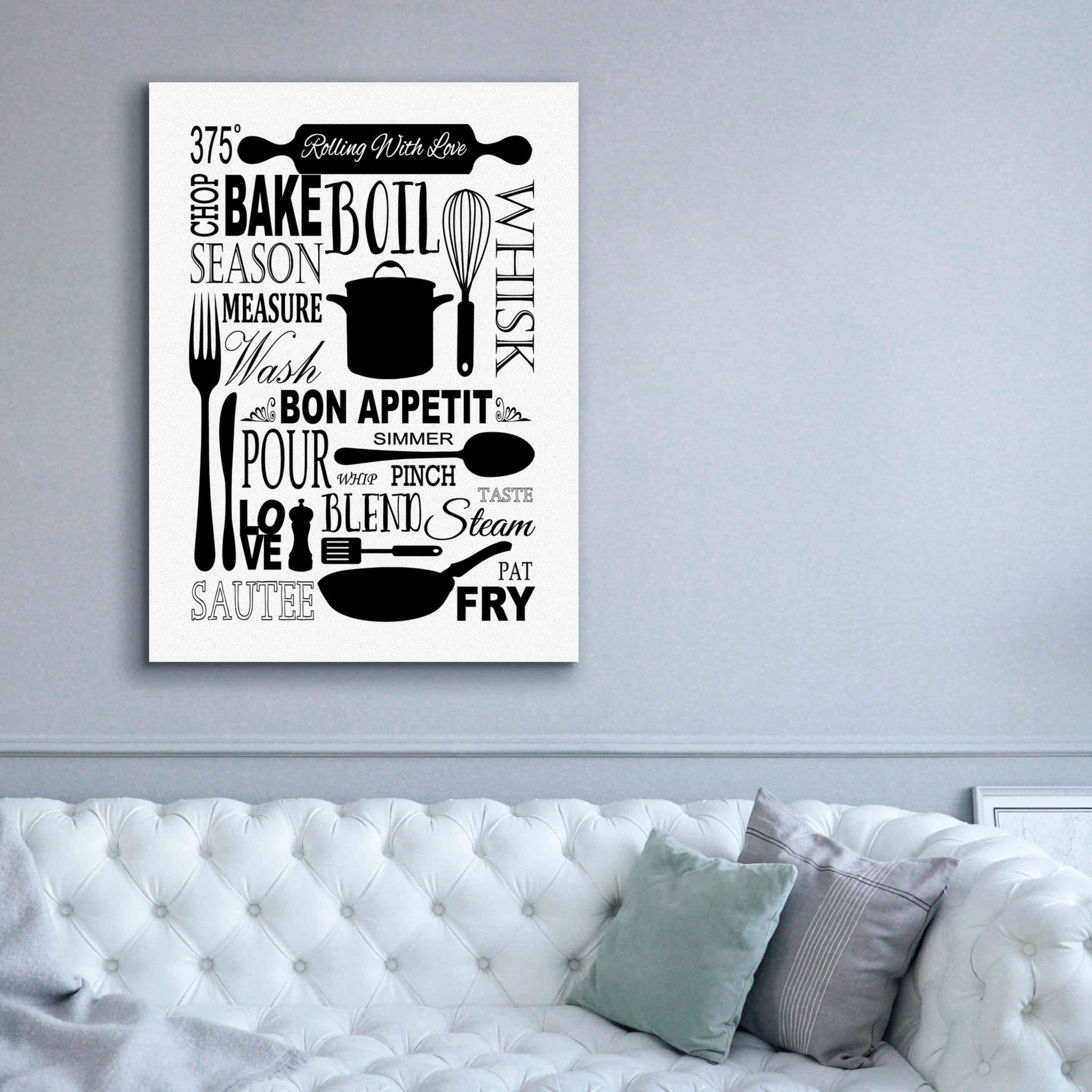 'Culinary Love 1 in B&W' by Leslie Fuqua, Giclee Canvas Wall Art,40x54