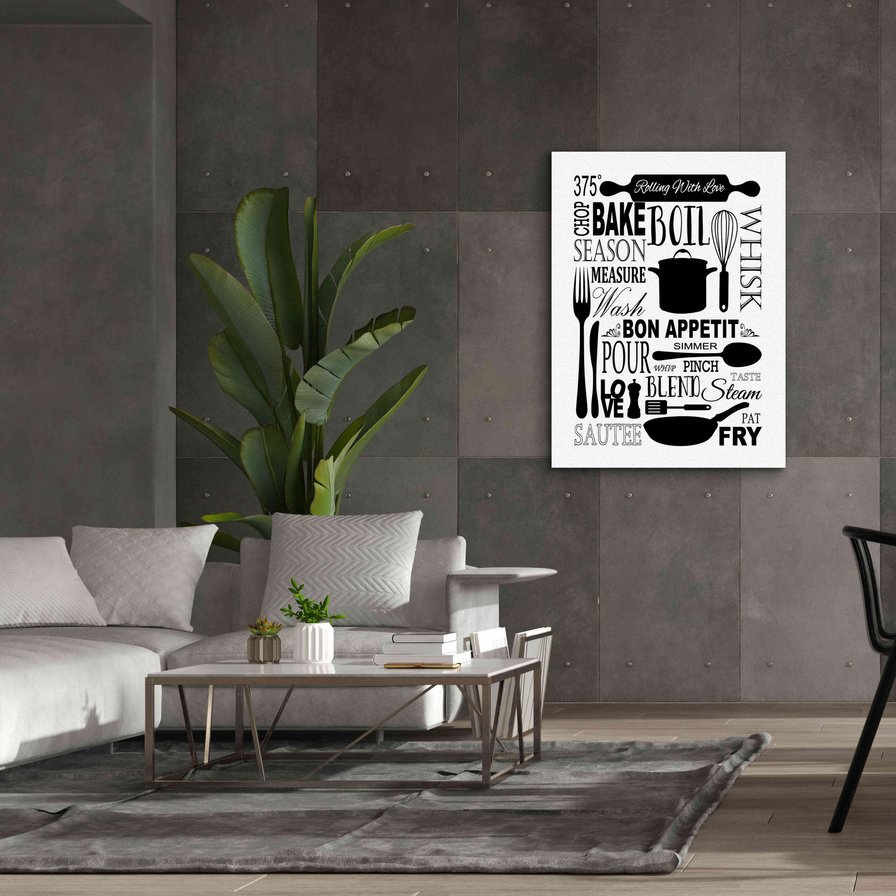 'Culinary Love 1 in B&W' by Leslie Fuqua, Giclee Canvas Wall Art,40x54