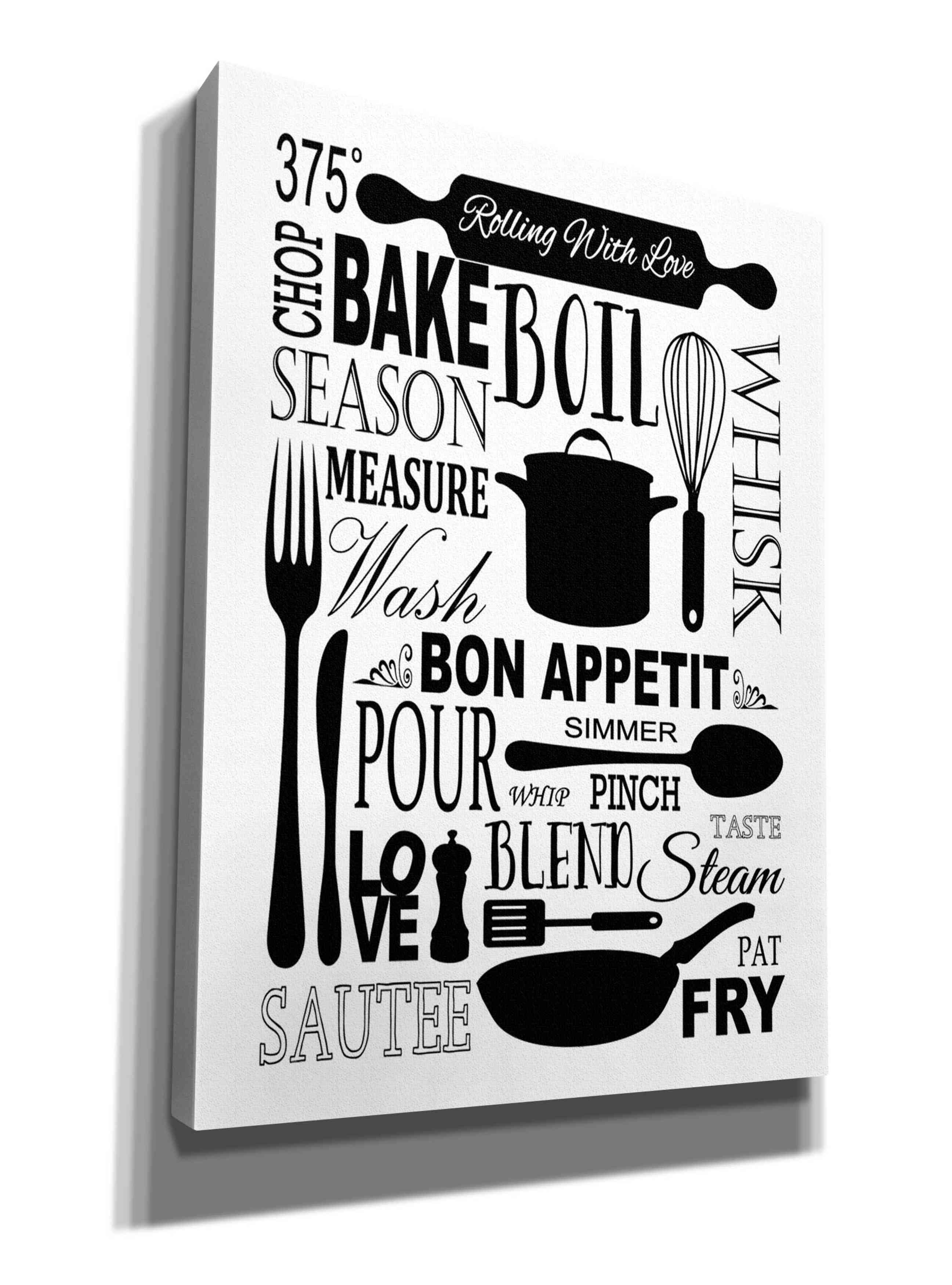 'Culinary Love 1 in B&W' by Leslie Fuqua, Giclee Canvas Wall Art
