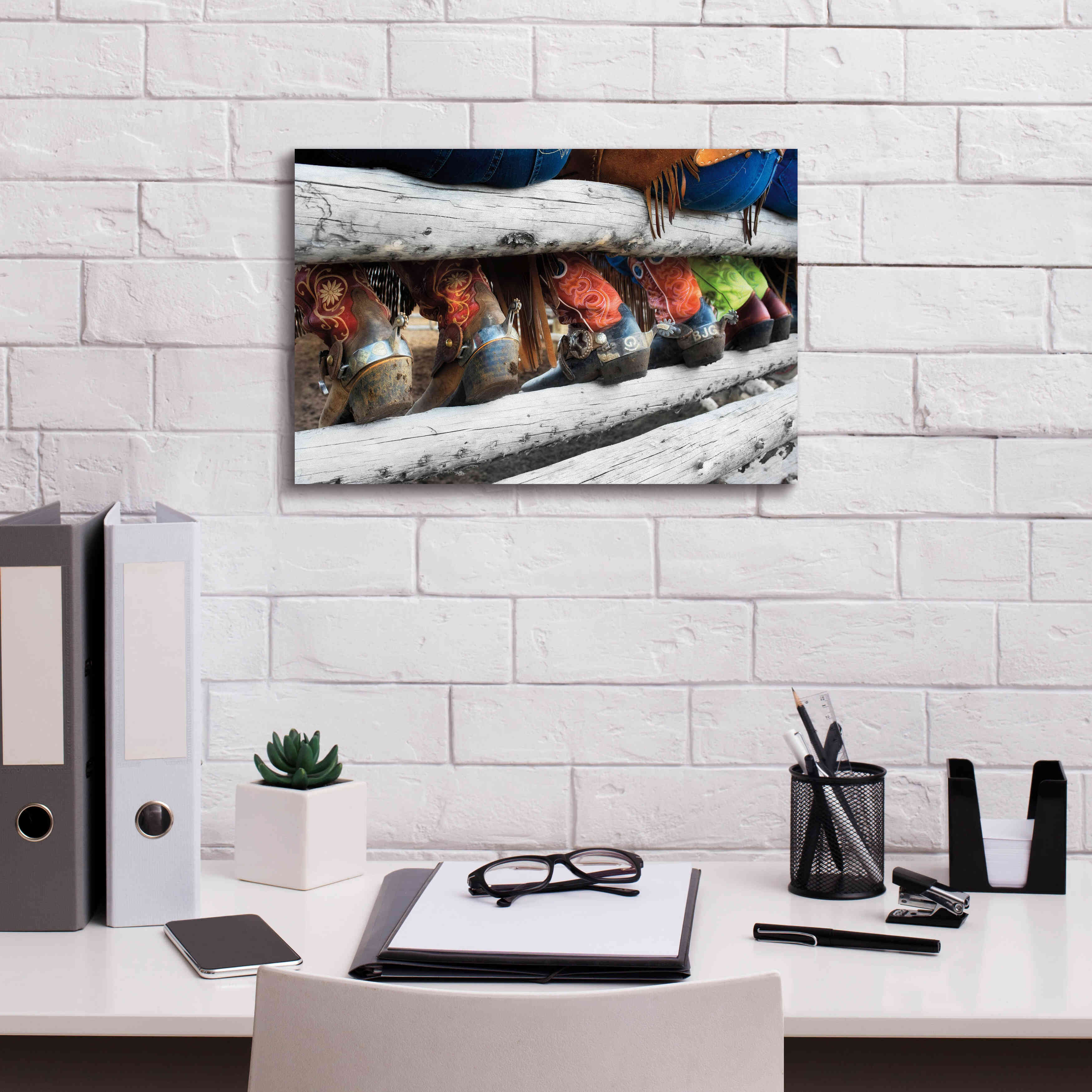 'Boots & Spurs' by Lisa Dearing, Giclee Canvas Wall Art,18x12