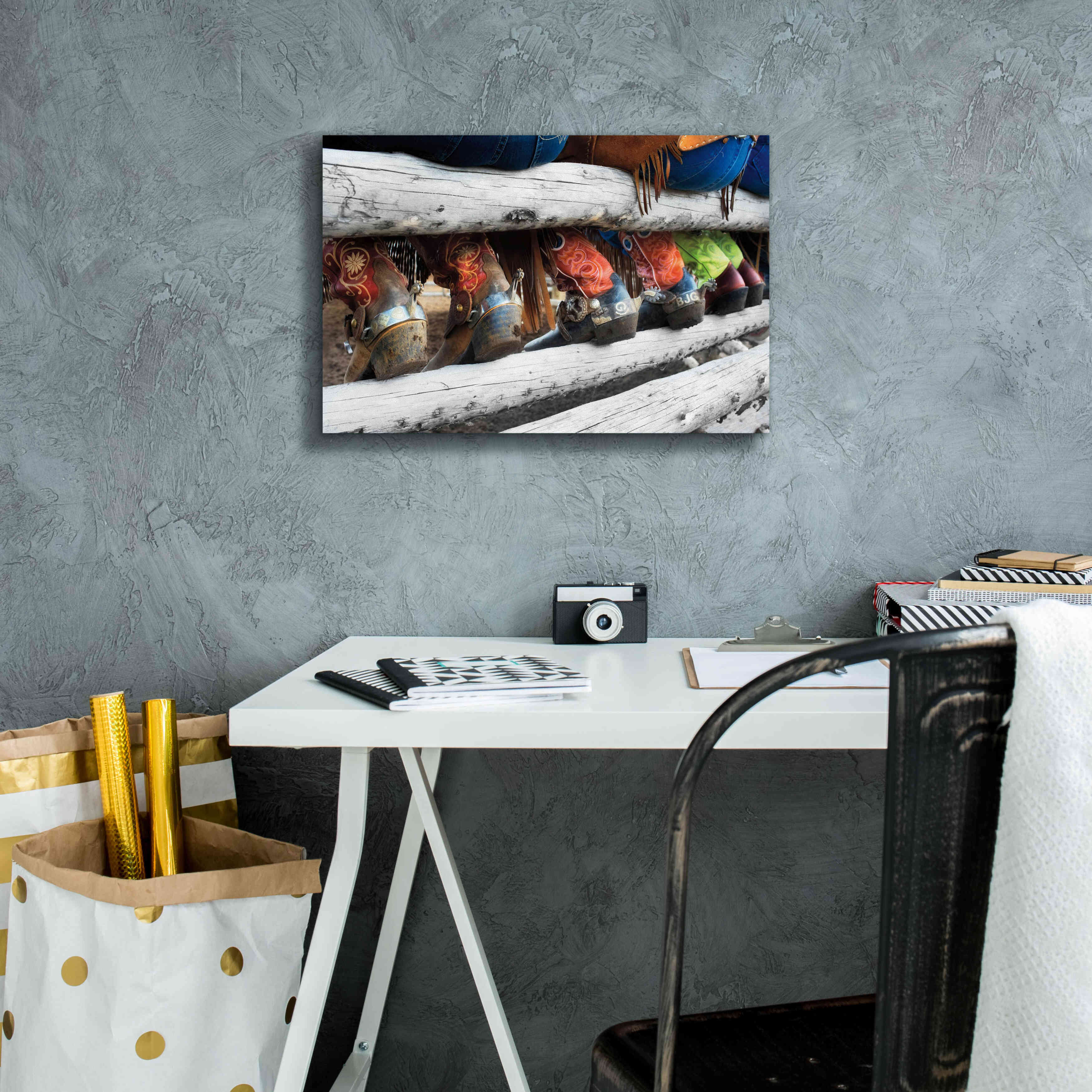 'Boots & Spurs' by Lisa Dearing, Giclee Canvas Wall Art,18x12