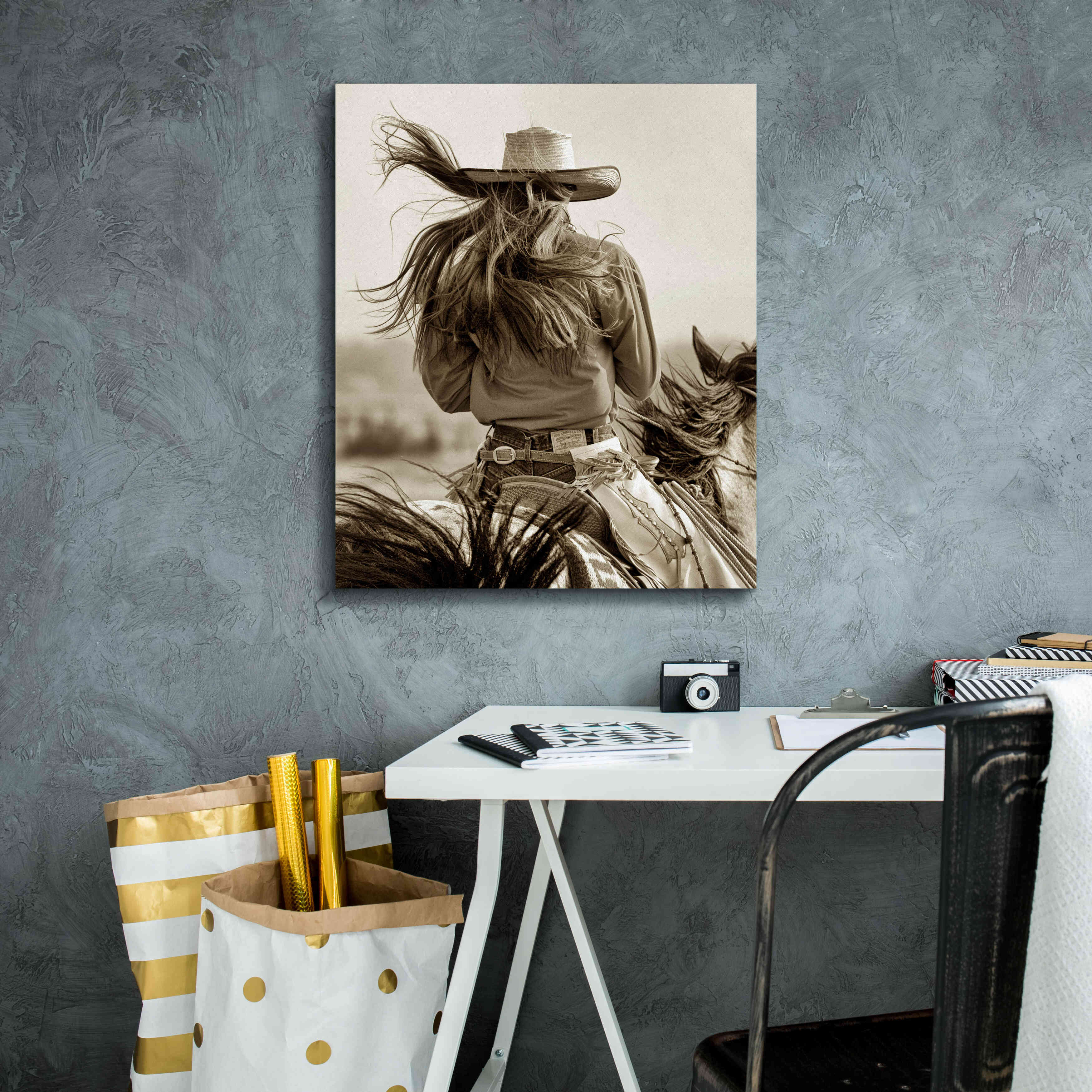 'Cowgirl' by Lisa Dearing, Giclee Canvas Wall Art,20x24