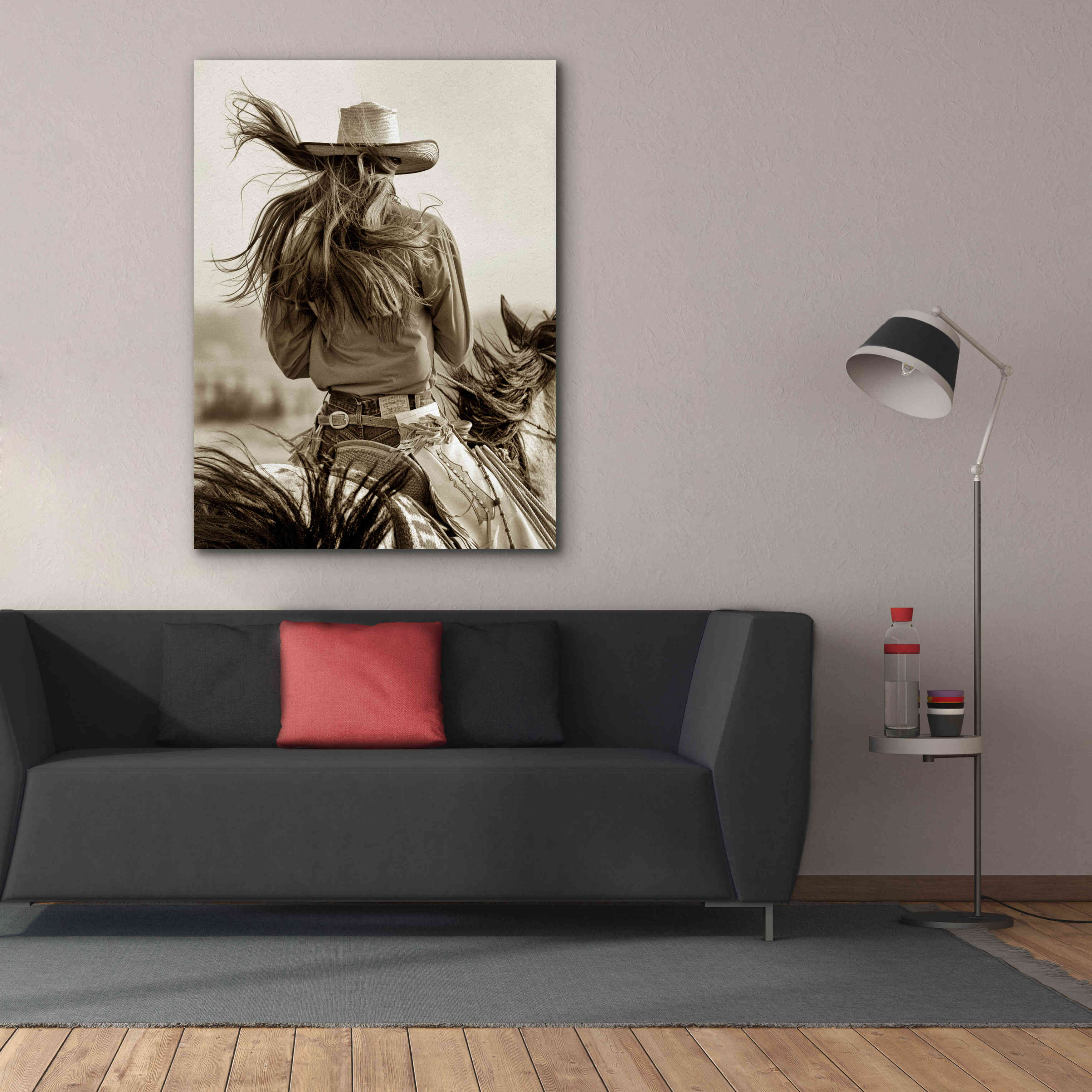 'Cowgirl' by Lisa Dearing, Giclee Canvas Wall Art,40x54