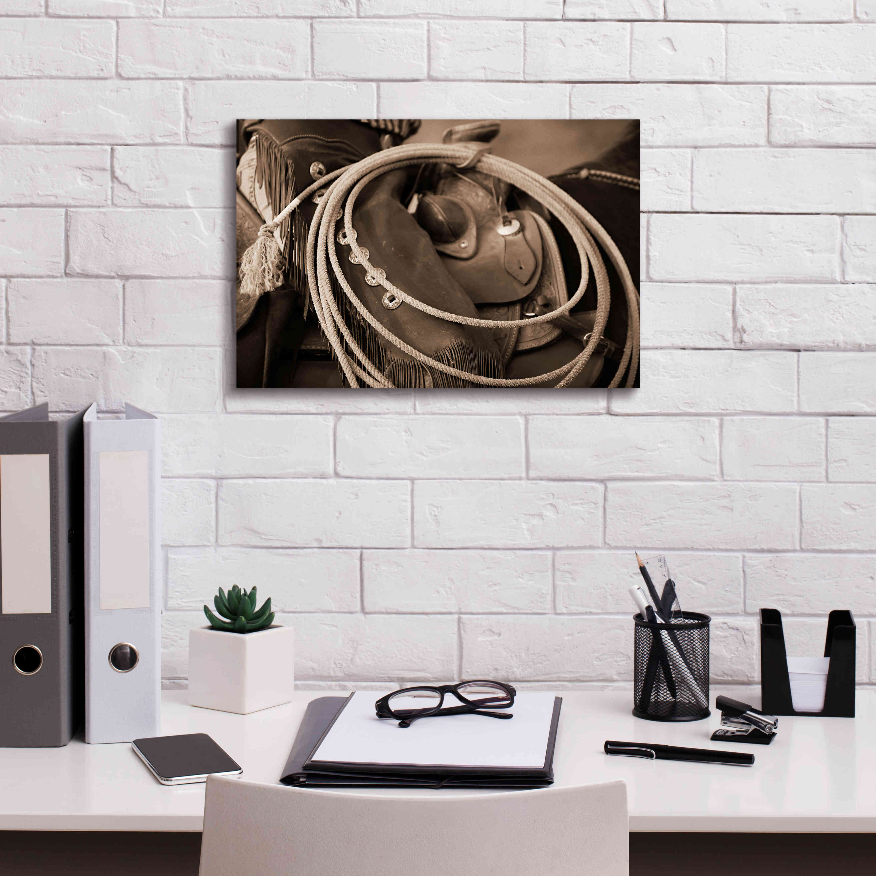 'Cowgirls Lasso' by Lisa Dearing, Giclee Canvas Wall Art,18x12