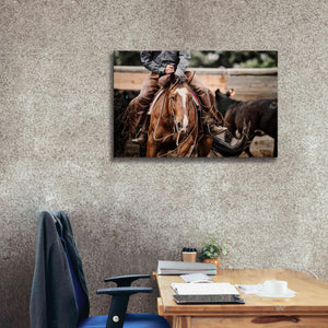 'Cutting Horse' by Lisa Dearing, Giclee Canvas Wall Art,40x26